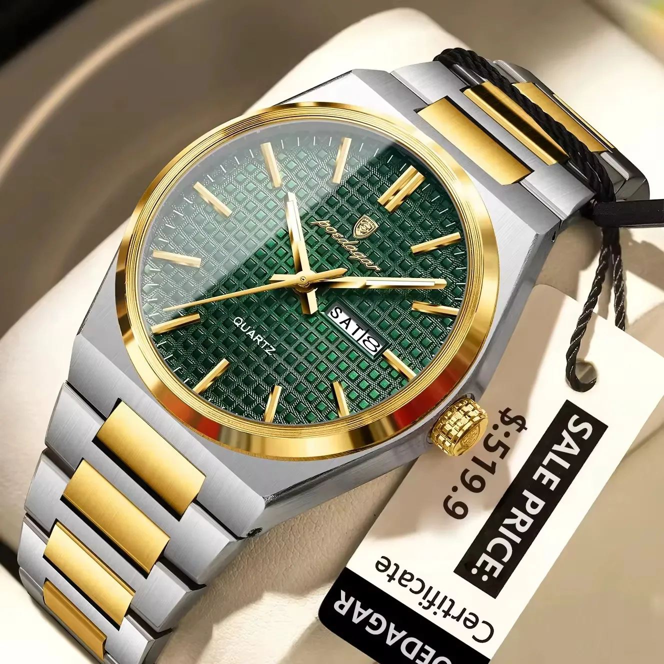 Poedagar 874 CH For Men - Gold Green