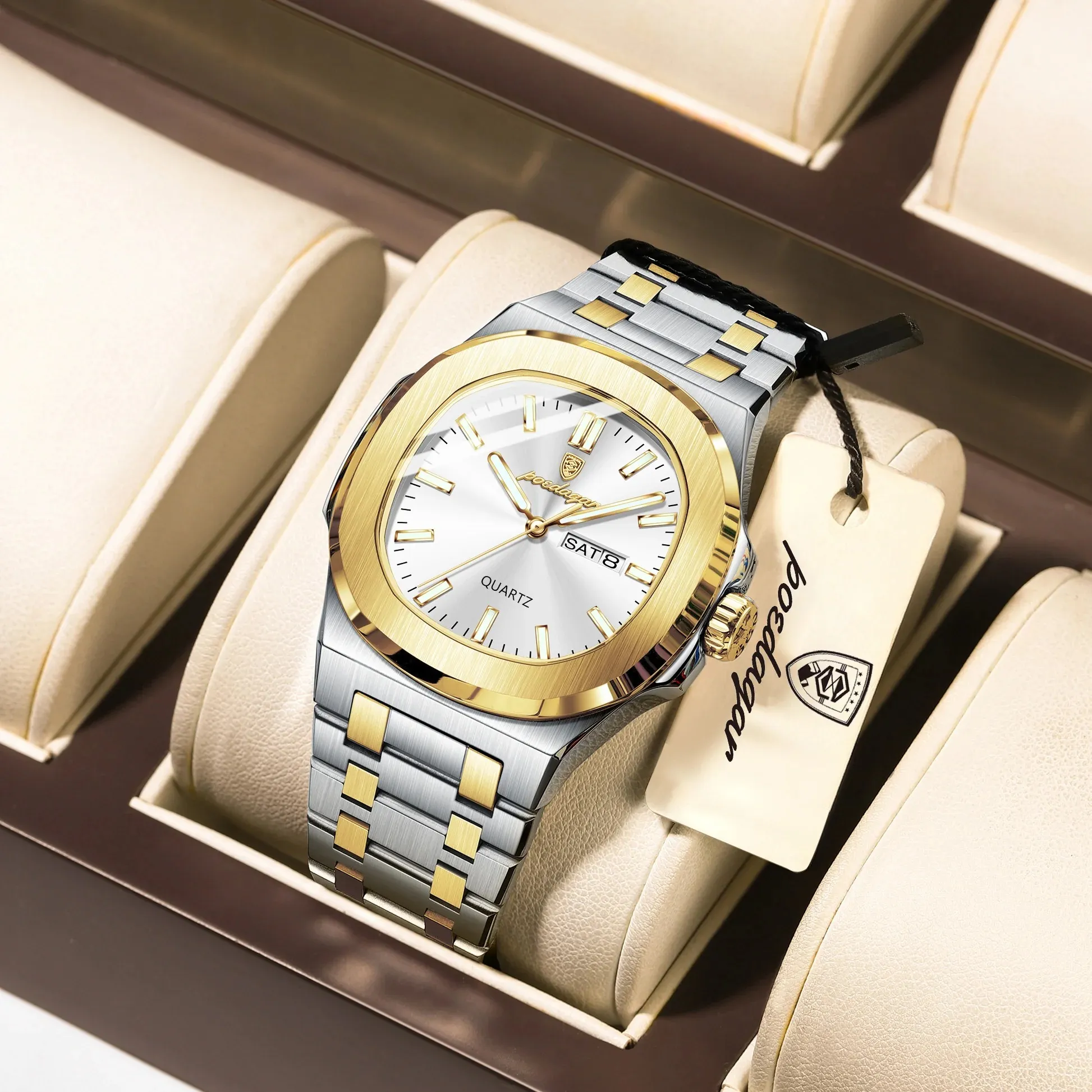 Poedagar 853 CH For Men - Silver Gold