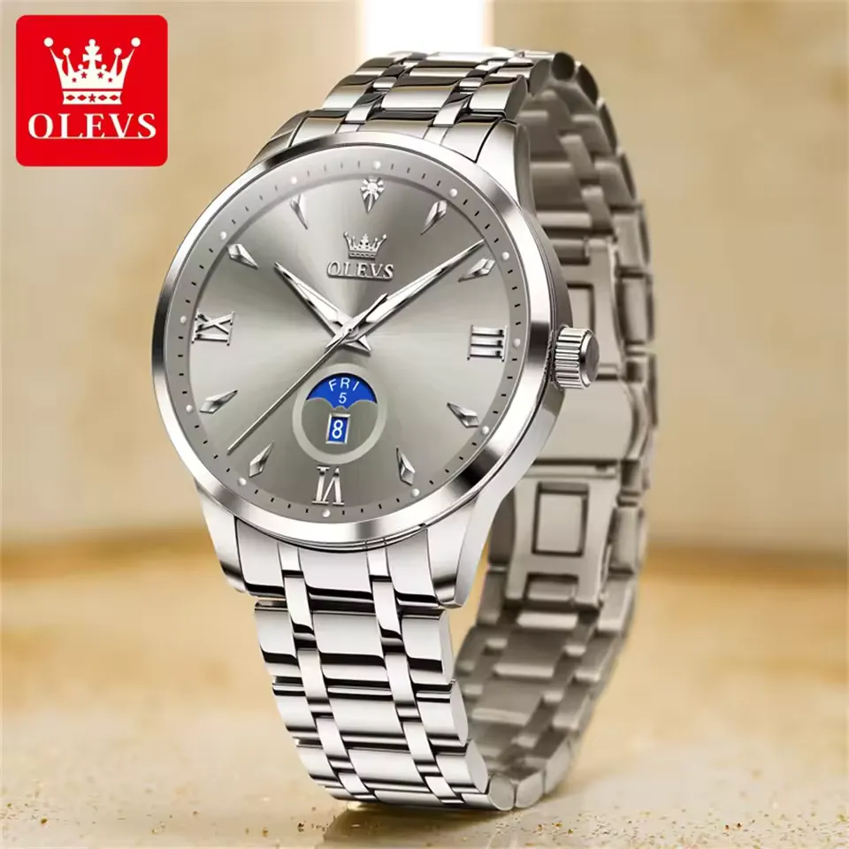 Olevs 3646 CH – Silver Gray For Men