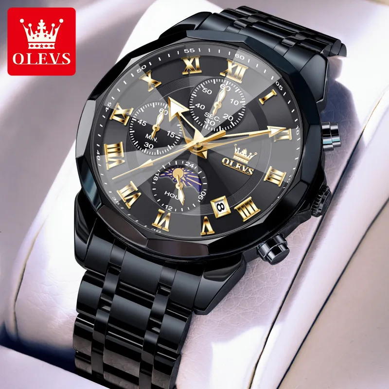 	OLEVS 3675 CH For Men - Black 