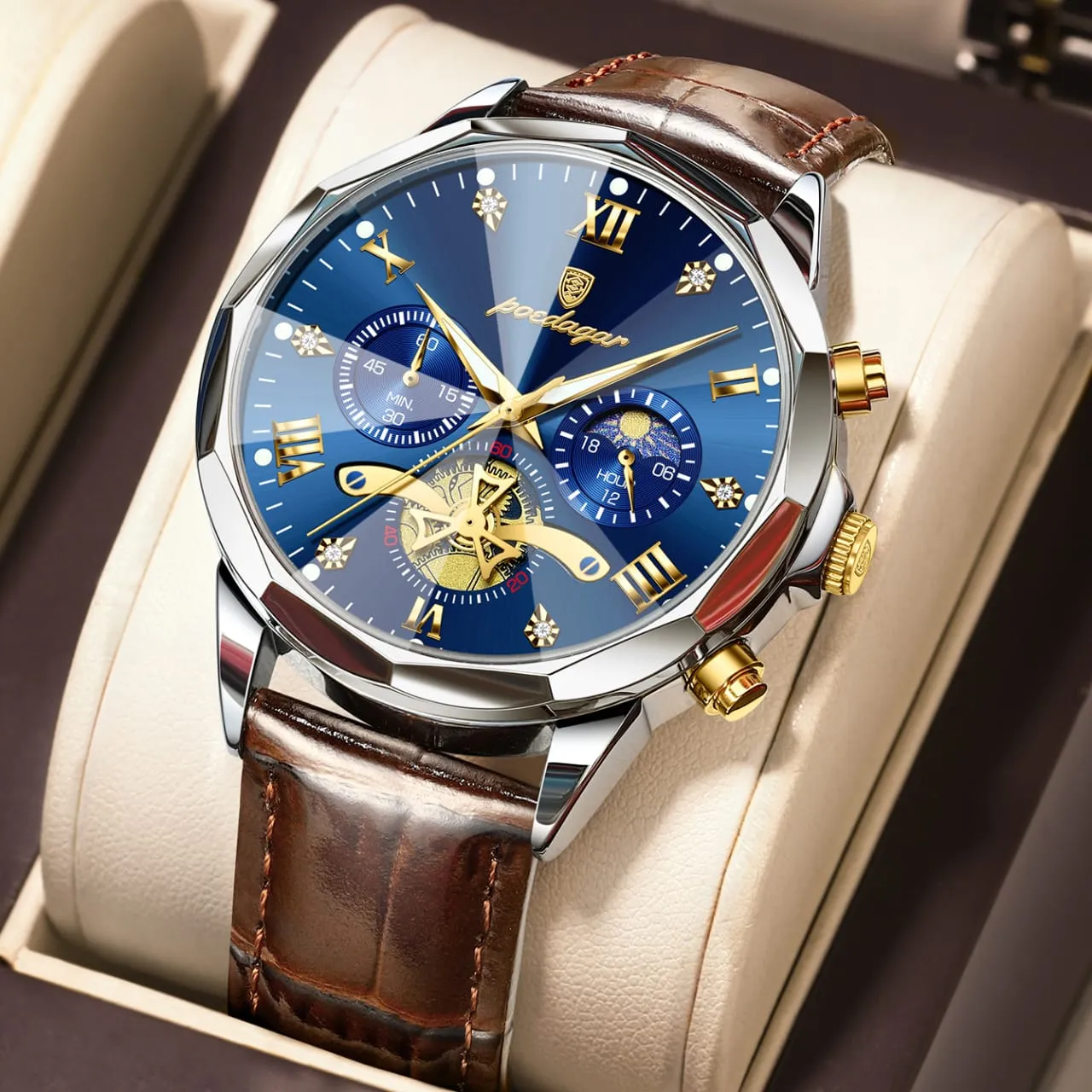 Poedagar 938L For Men - Brown Blue