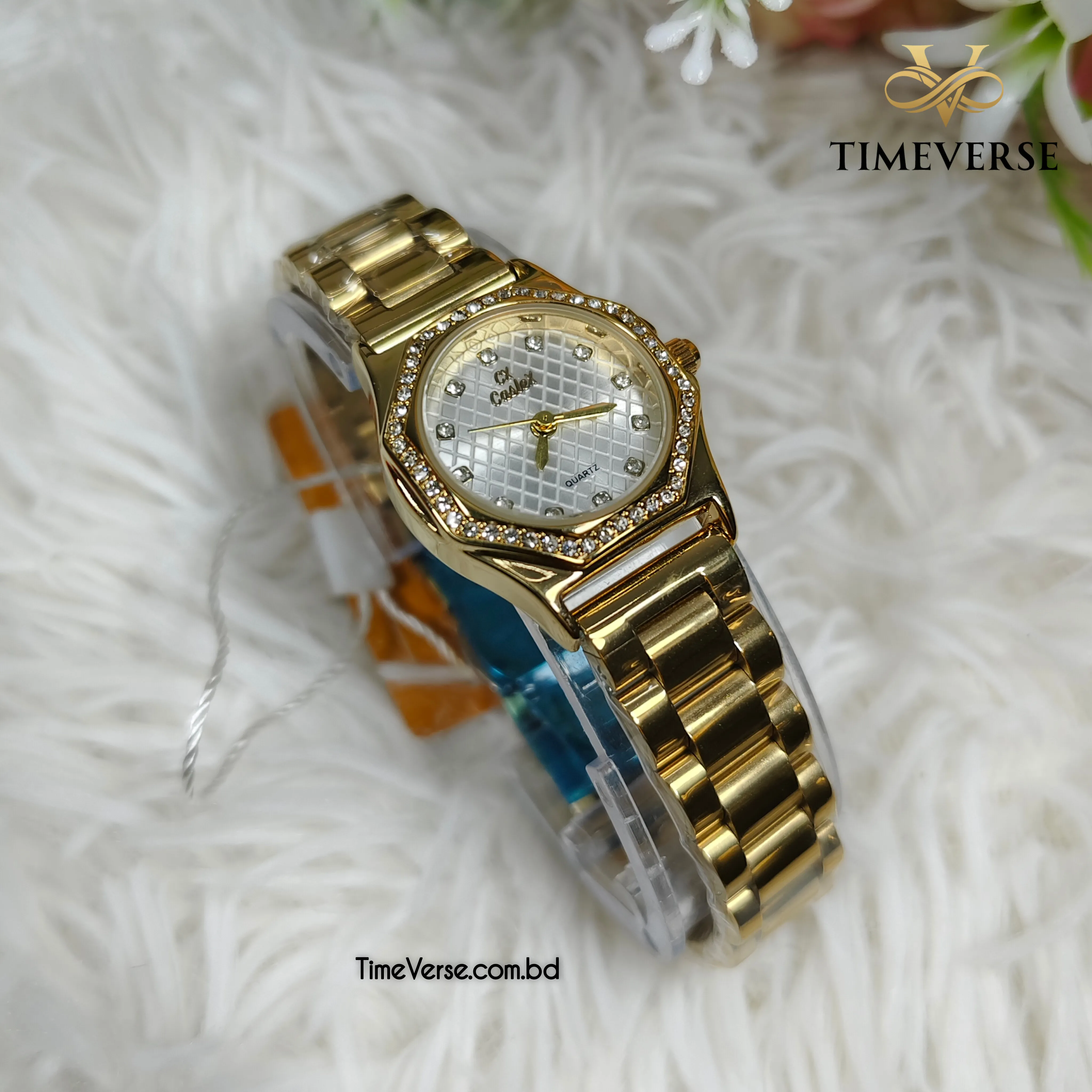 Caslex 317 Ladies Watch - Gold White