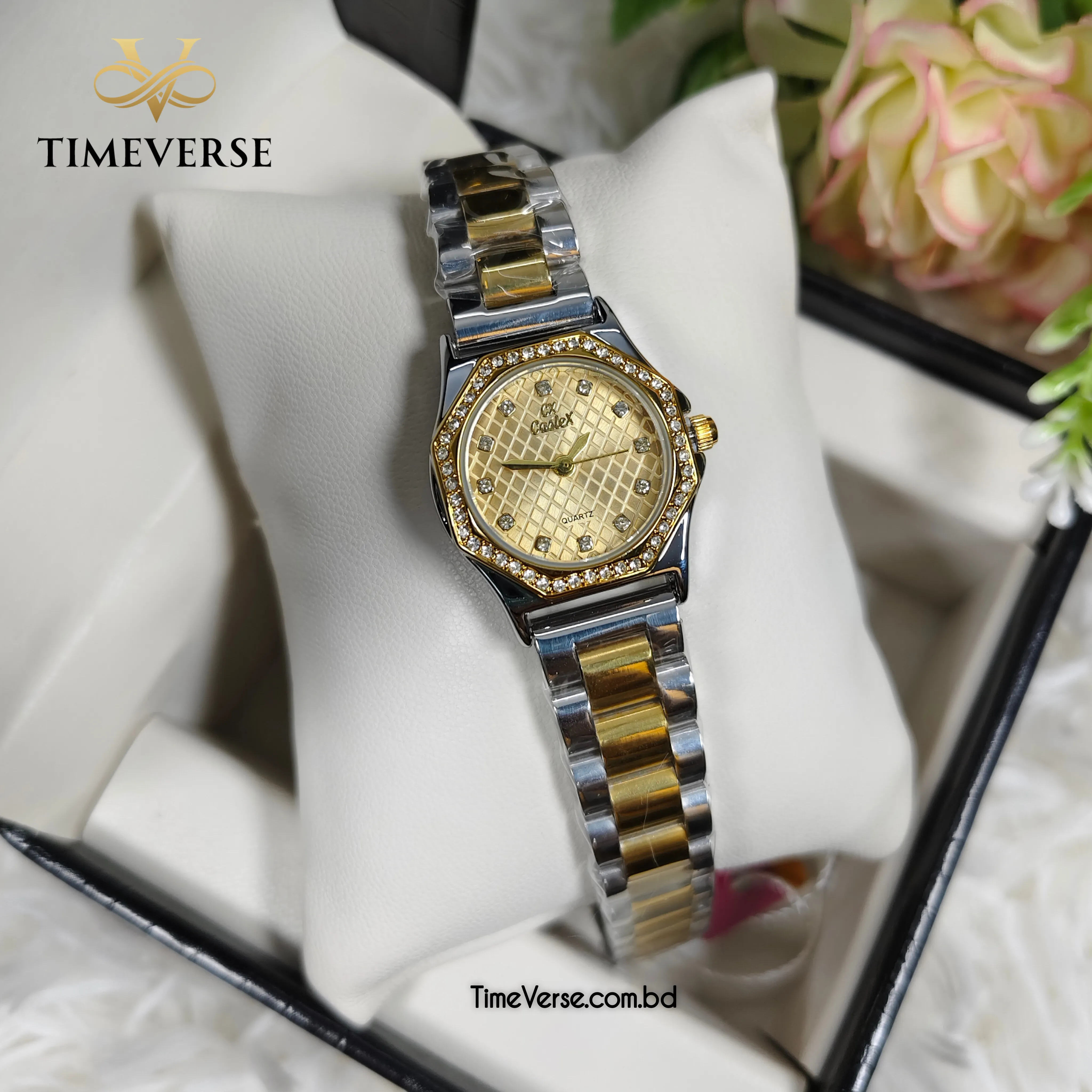 Caslex 317 Ladies Watch - Silver Gold 