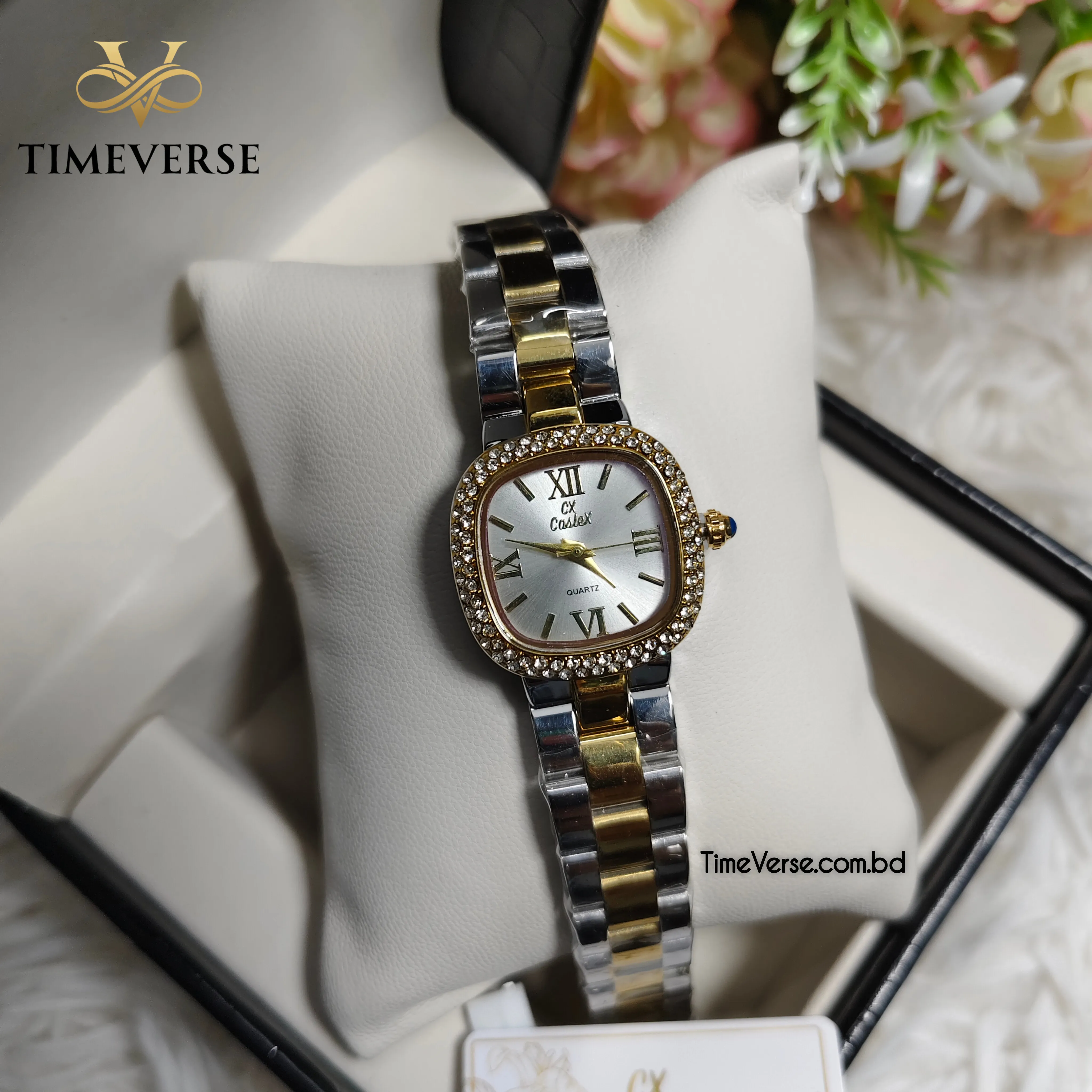 Caslex 477 Ladies Watch - Silver Gold White