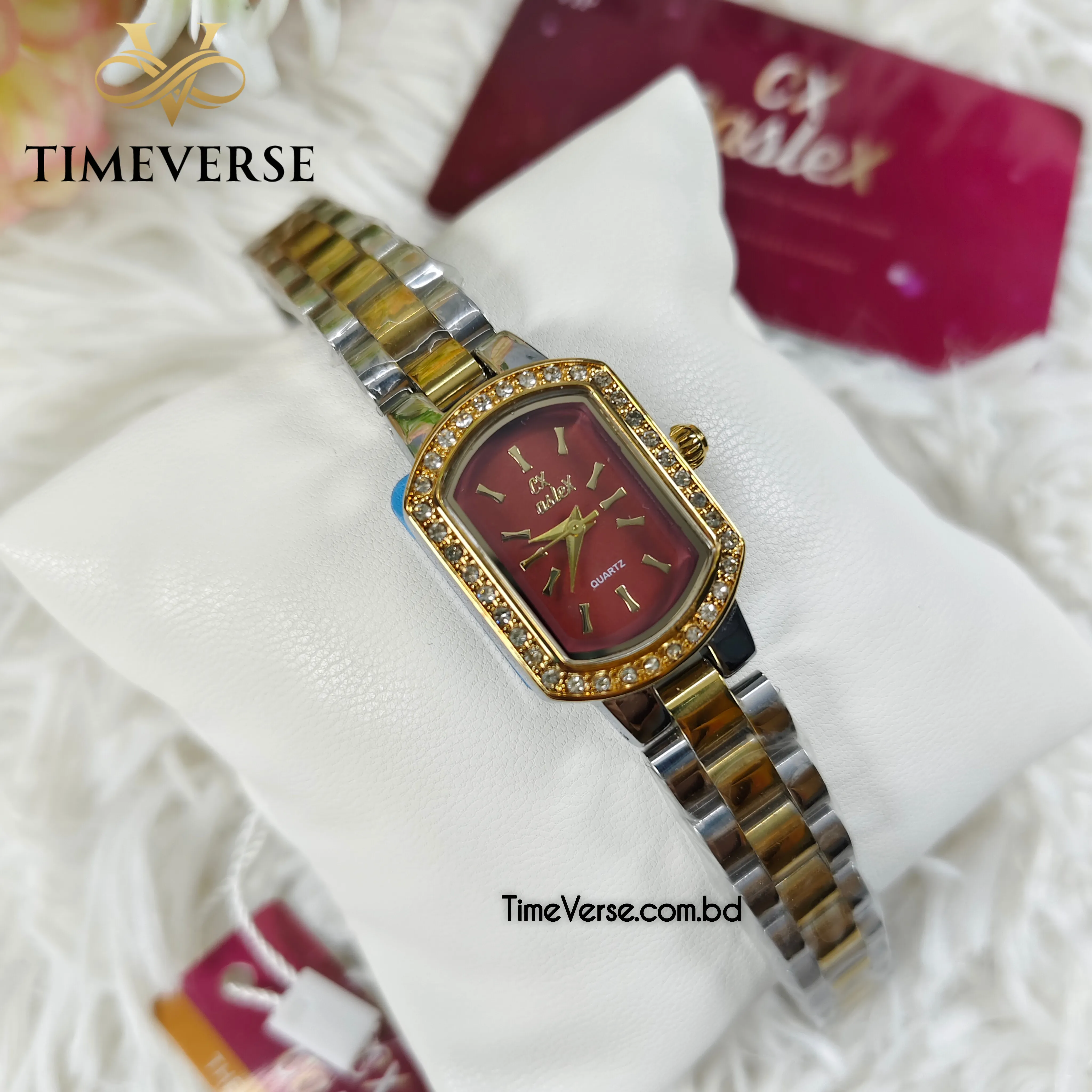 	Caslex 738 Ladies Watch - Gold Red
