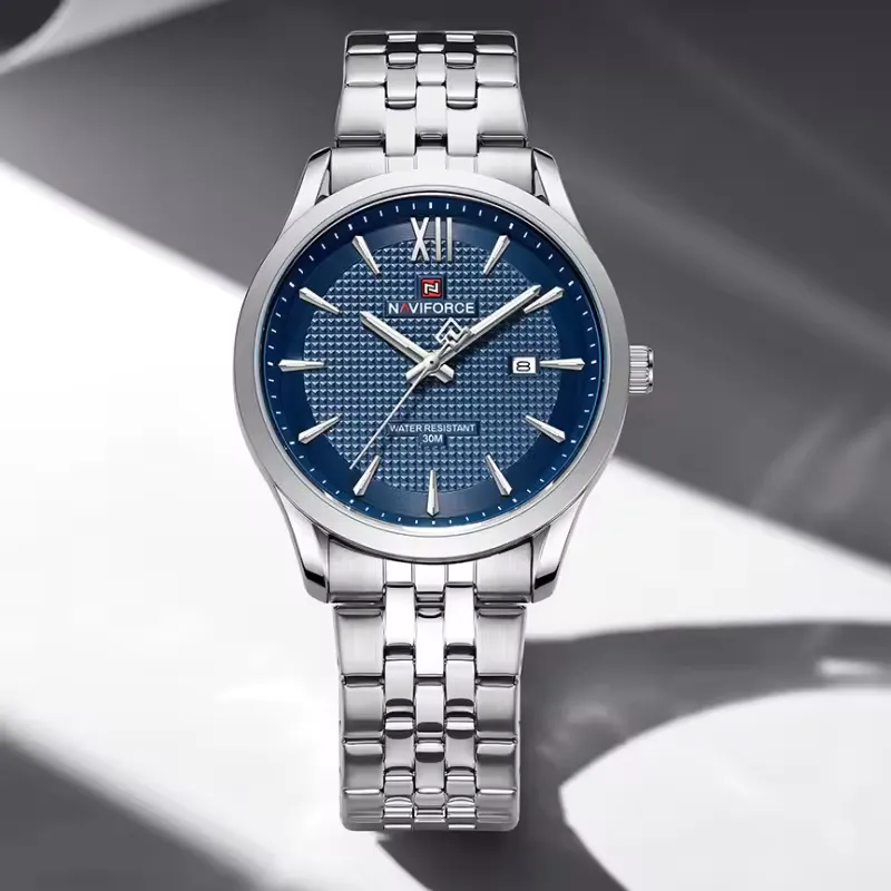 Naviforce 9255 For Men - Silver Blue