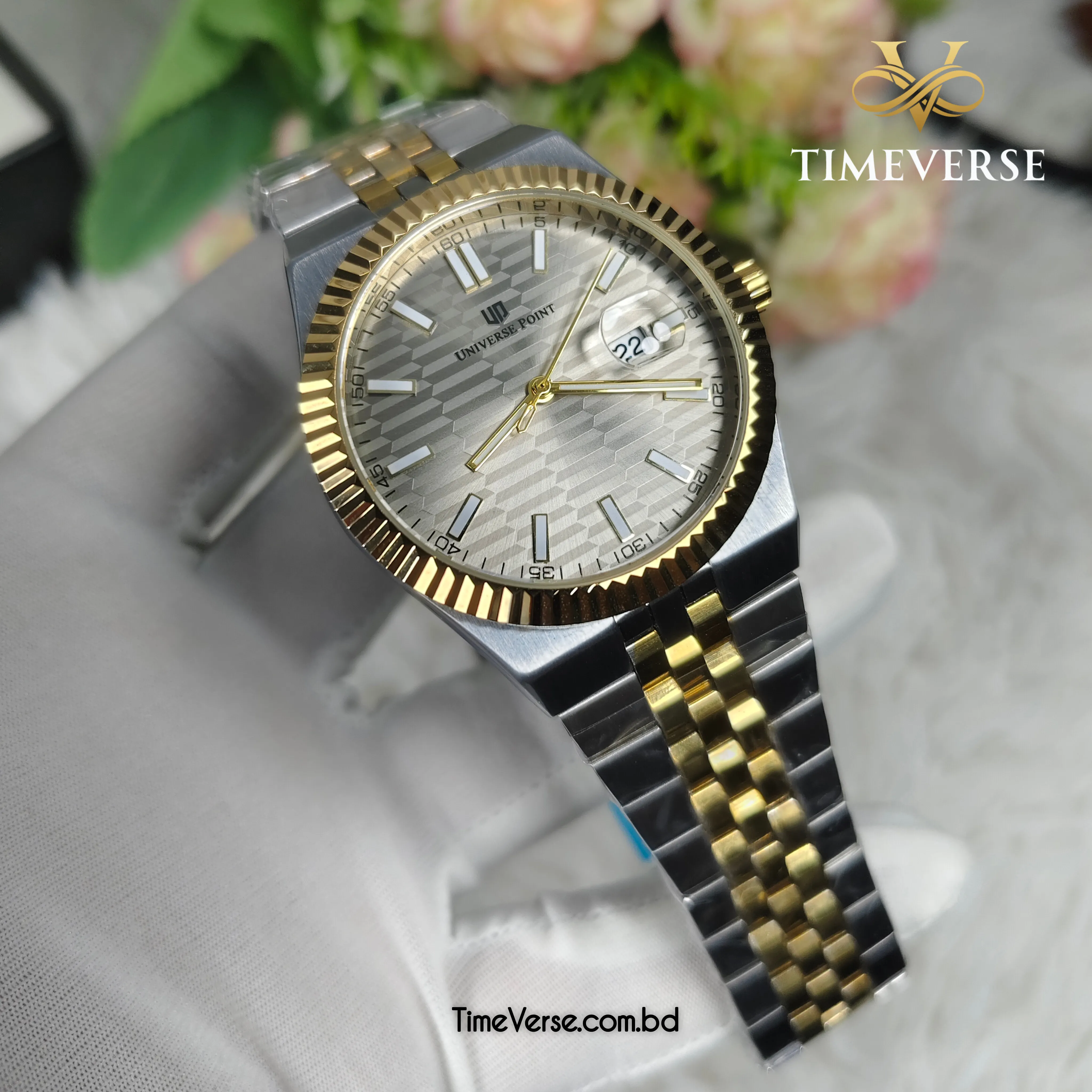 Universe Point A15 Men's Watch - Silver Gold Gray