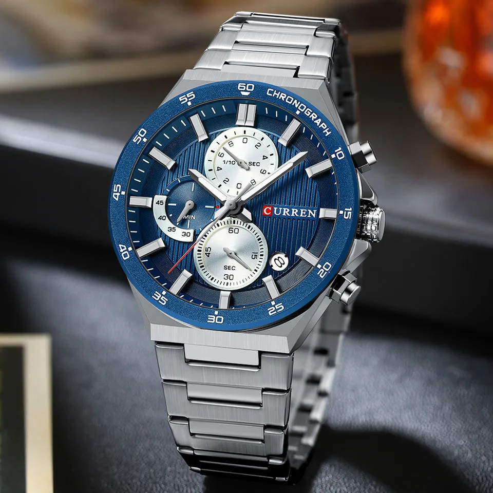 Curren 8481 Men's Watch - Silver Blue