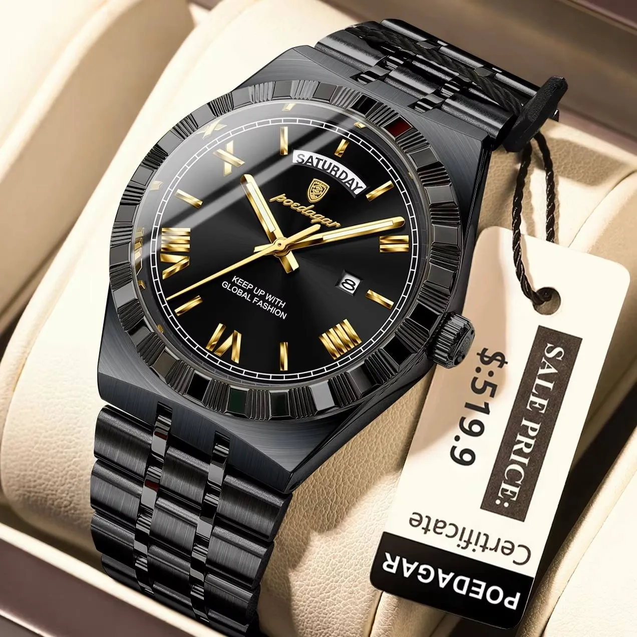 Poedagar 675 Men's Watch - Black