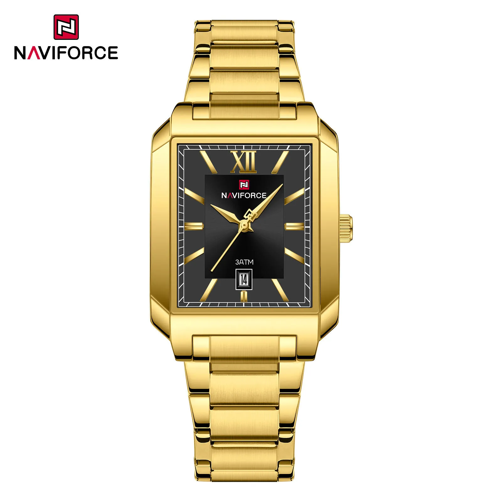 Naviforce 9251 For Men - Gold Black