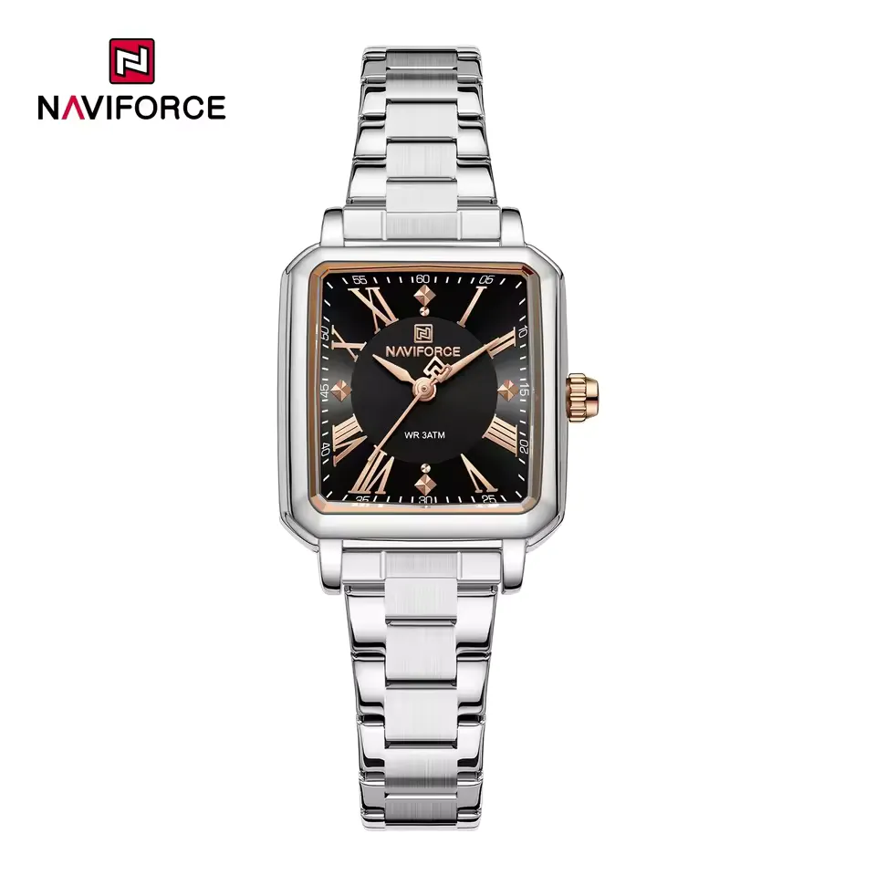 Naviforce 5065 Ladies Watch -  Silver Black 