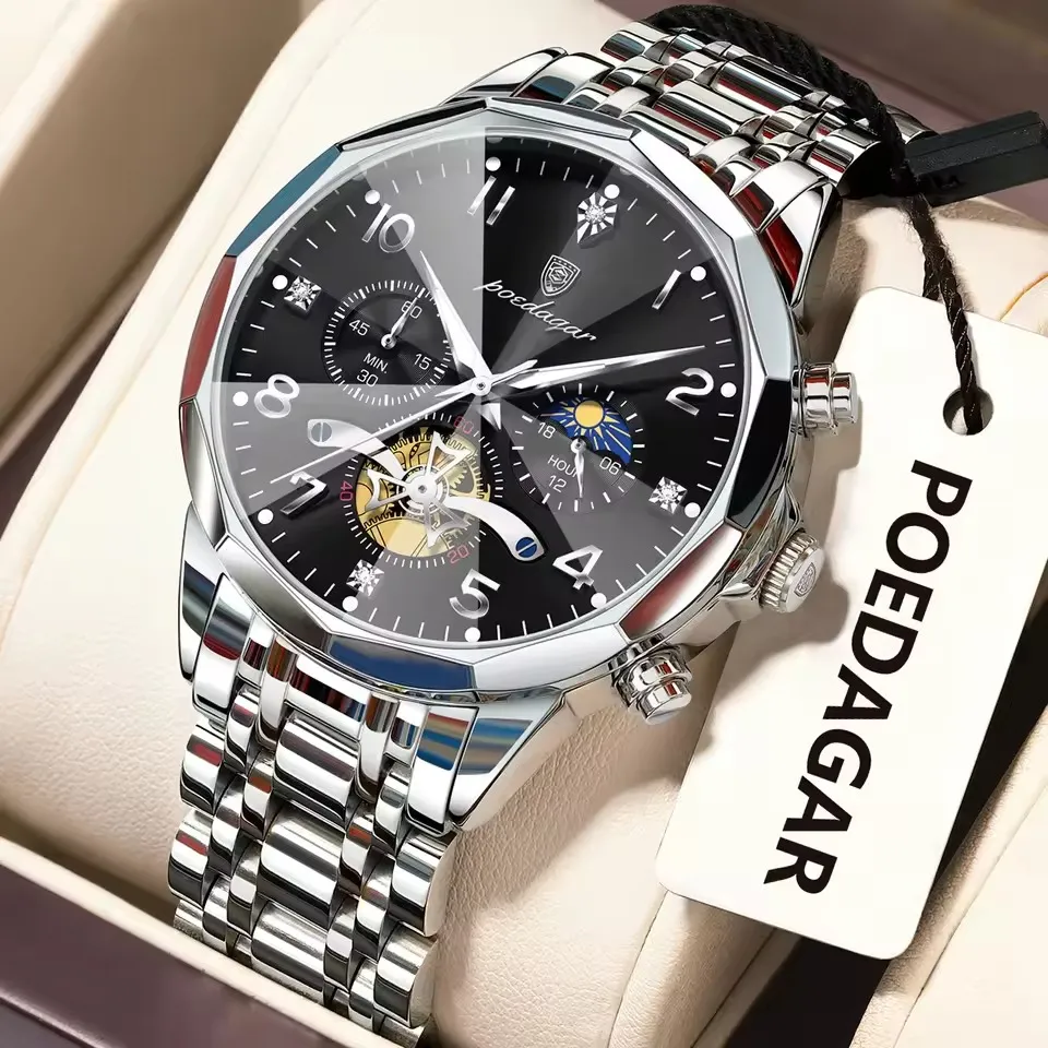 Poedagar 939 For Men - Silver Black 