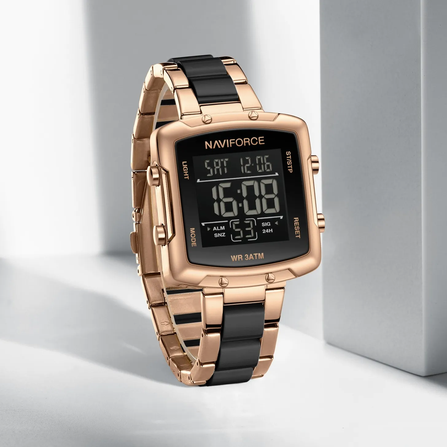 Naviforce 5057 Ladies Digital Watch - Rose Black 