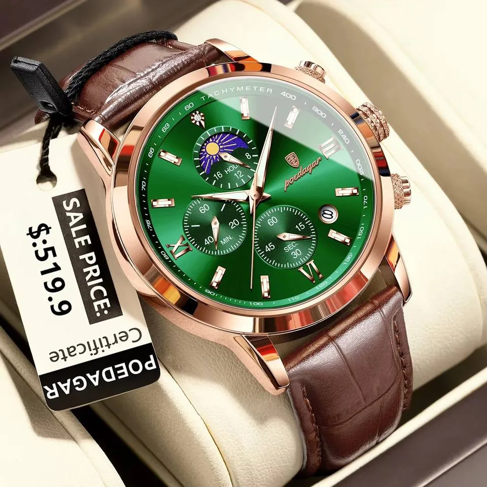 Poedagar 882L For Men - Brown Rose Green 