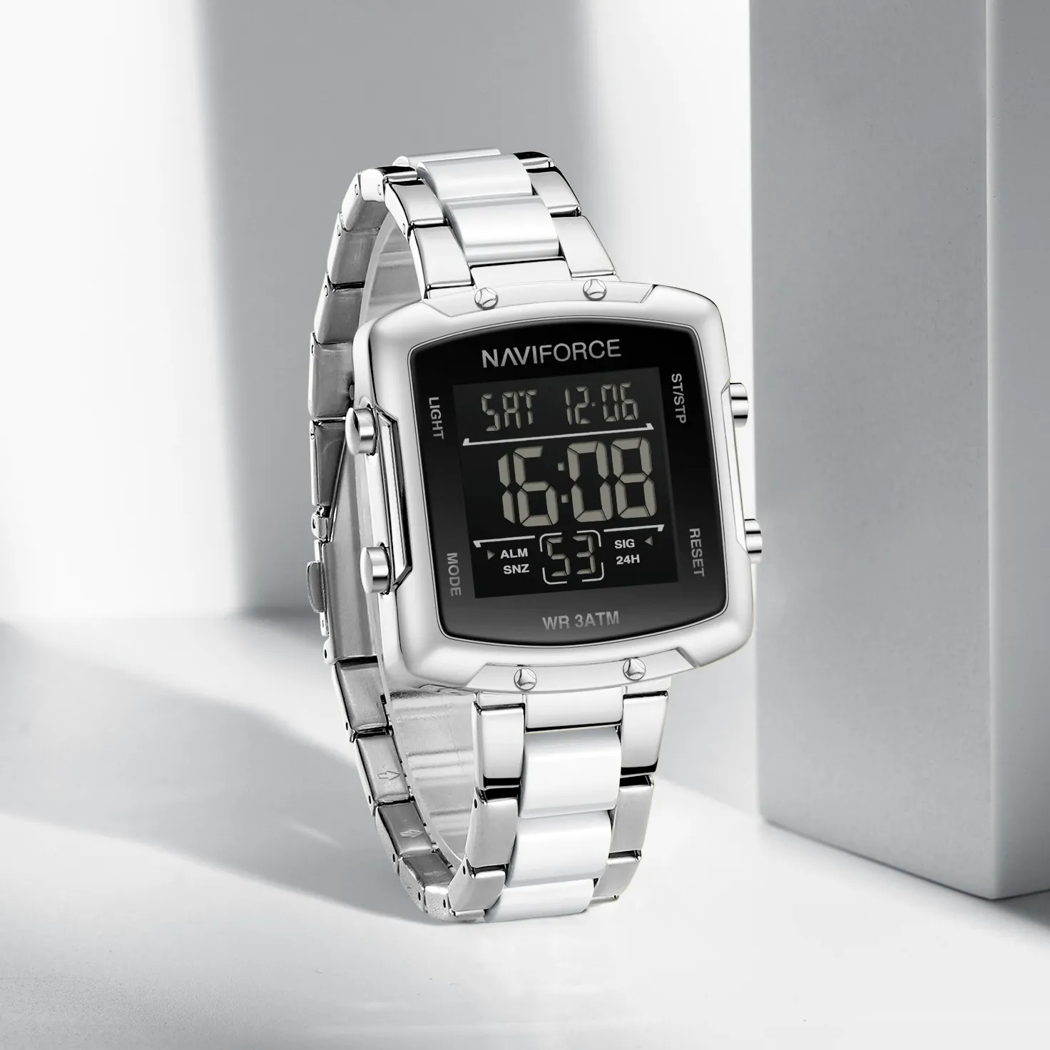 Naviforce 5057 Ladies Digital Watch - Silver White