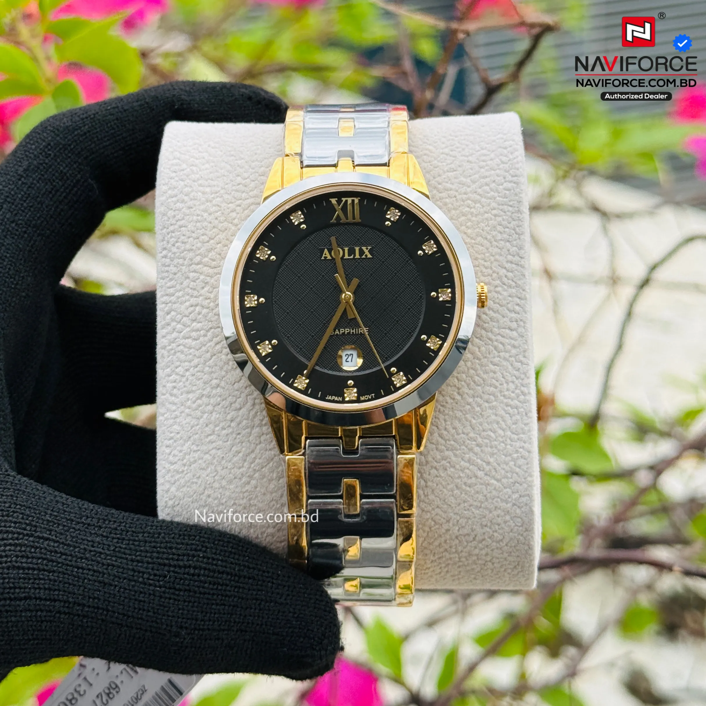 Aolix 6827 Men's Watch - Silver Gold Black 