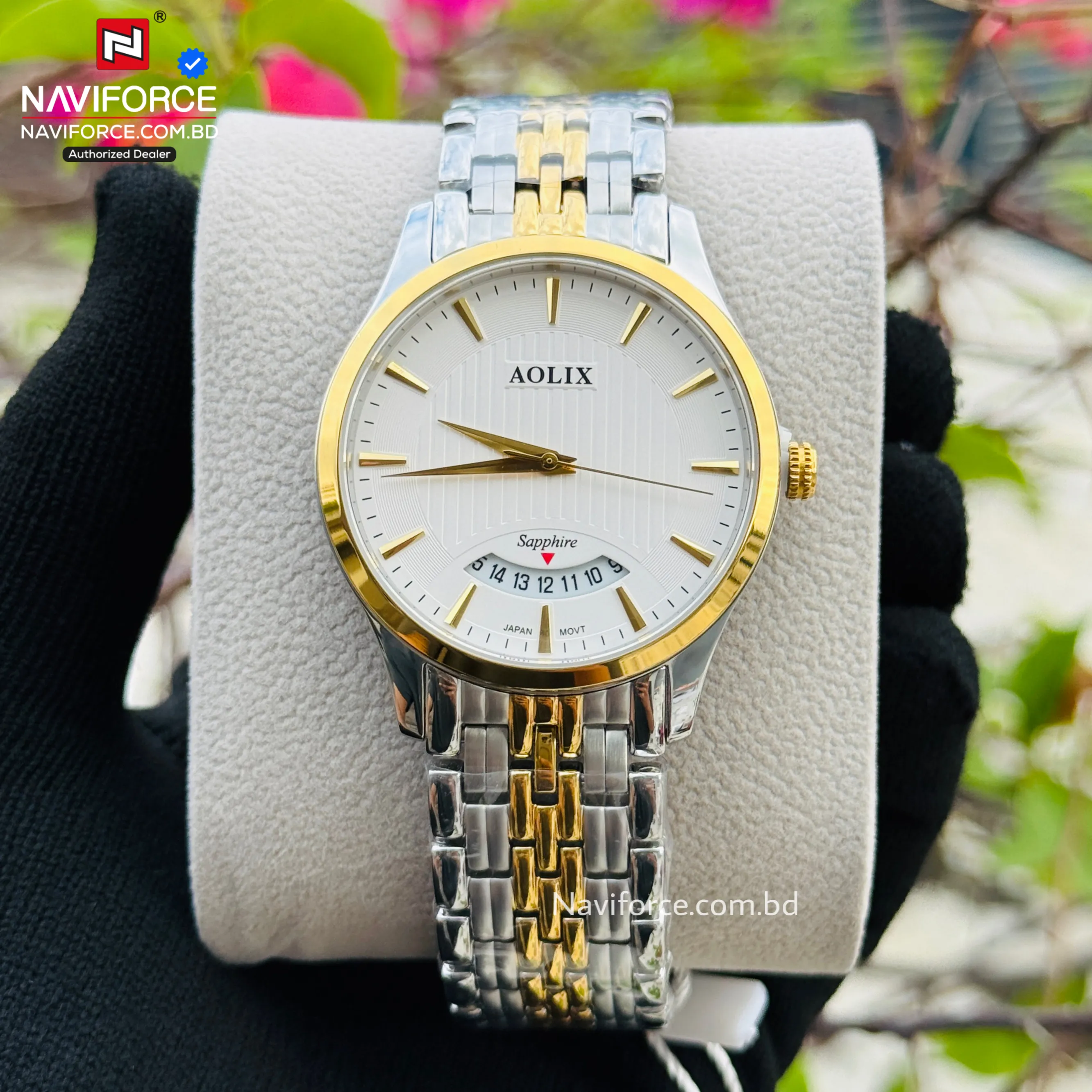 Aolix 9132 Men's Watch - Silver Gold White