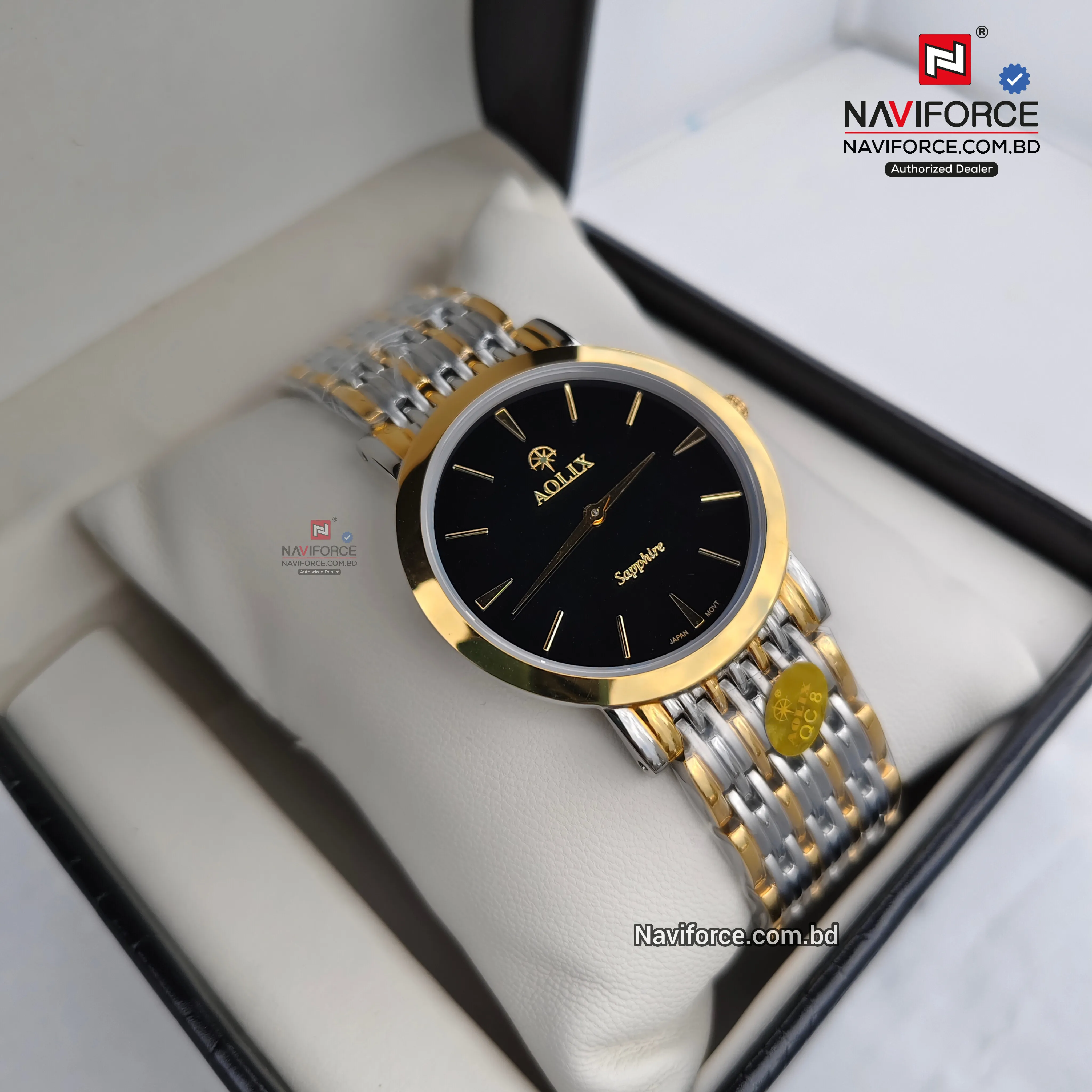 Aolix 9039 Men's Watch - Silver Gold Black