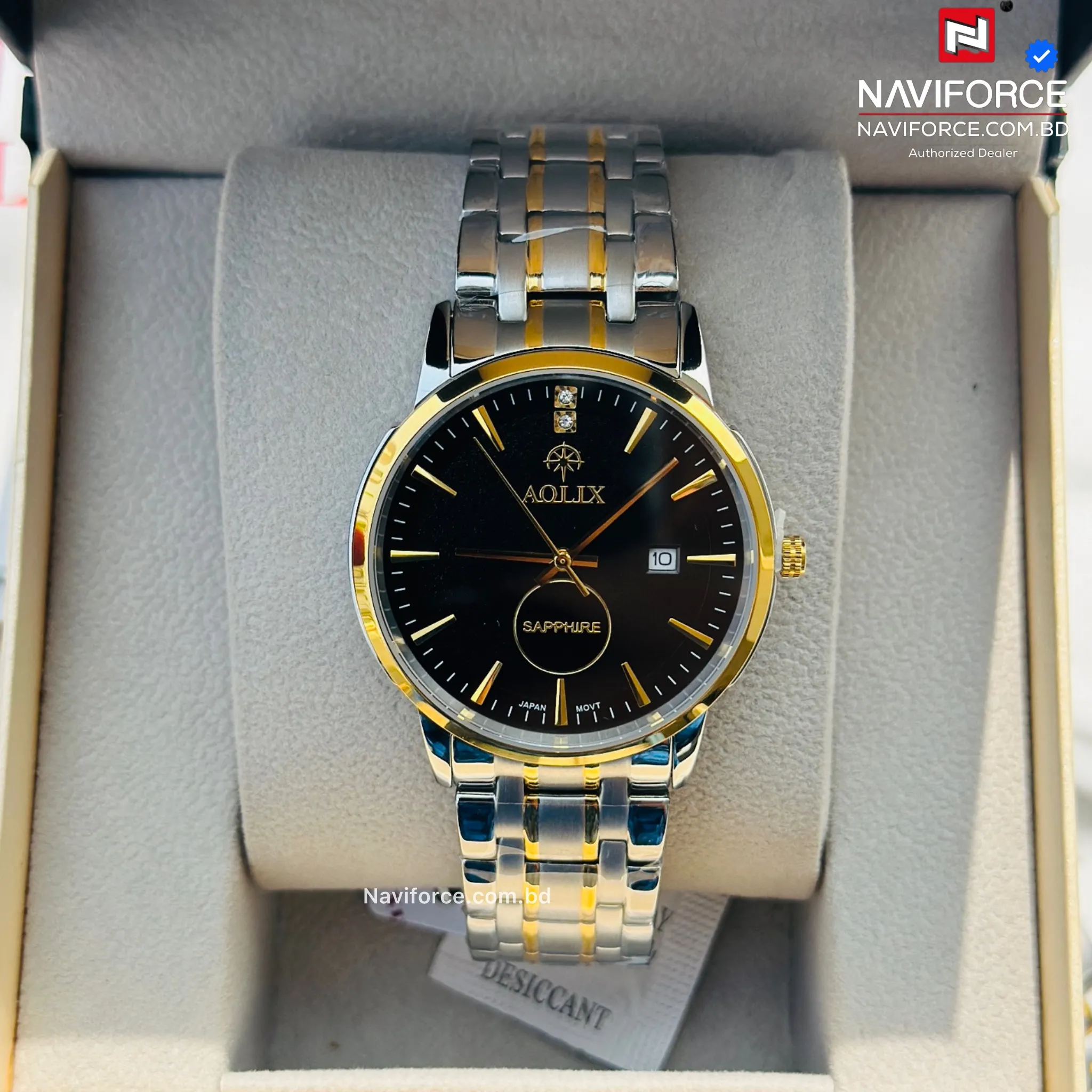 Aolix 9196 Men's Watch - Silver Gold 