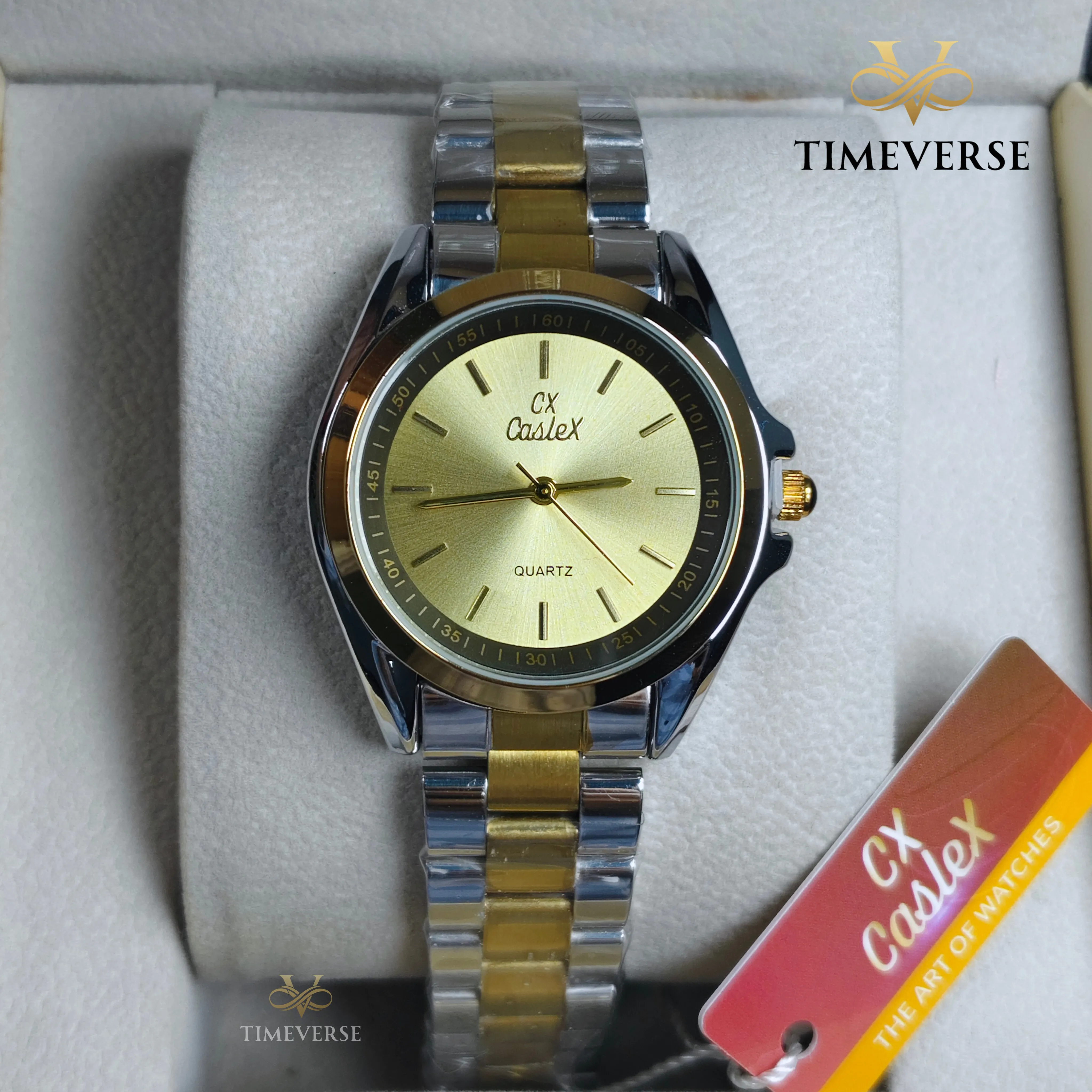 Caslex 018 Ladies Watch - Silver Gold 