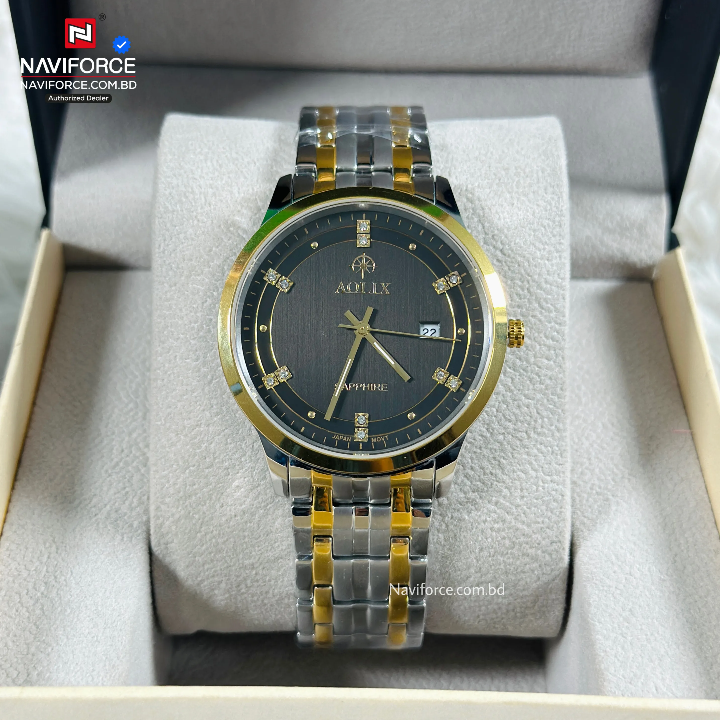 Aolix 9195 Men's Watch - Silver Gold Black