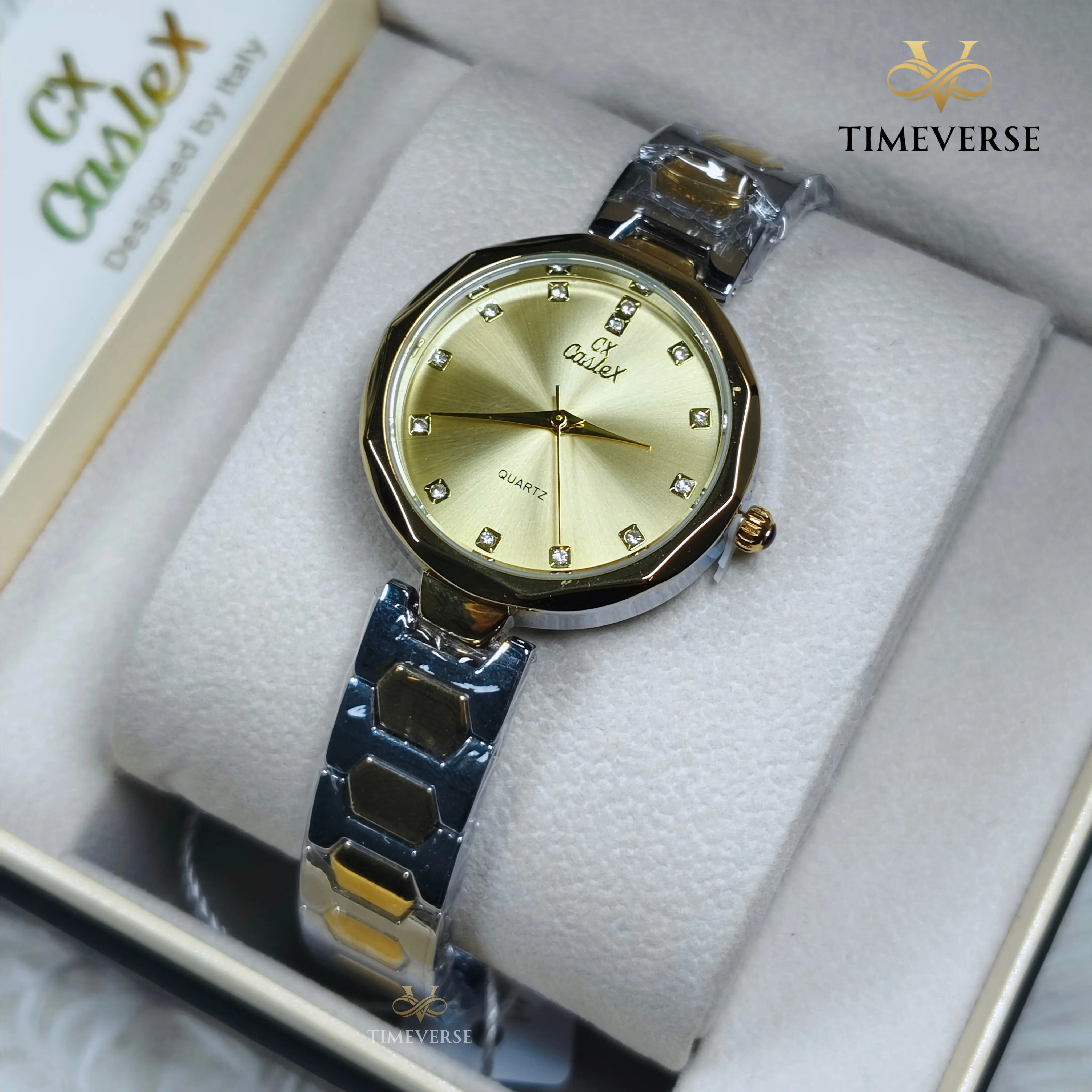 Caslex 255 Ladies Watch -  Silver Gold 