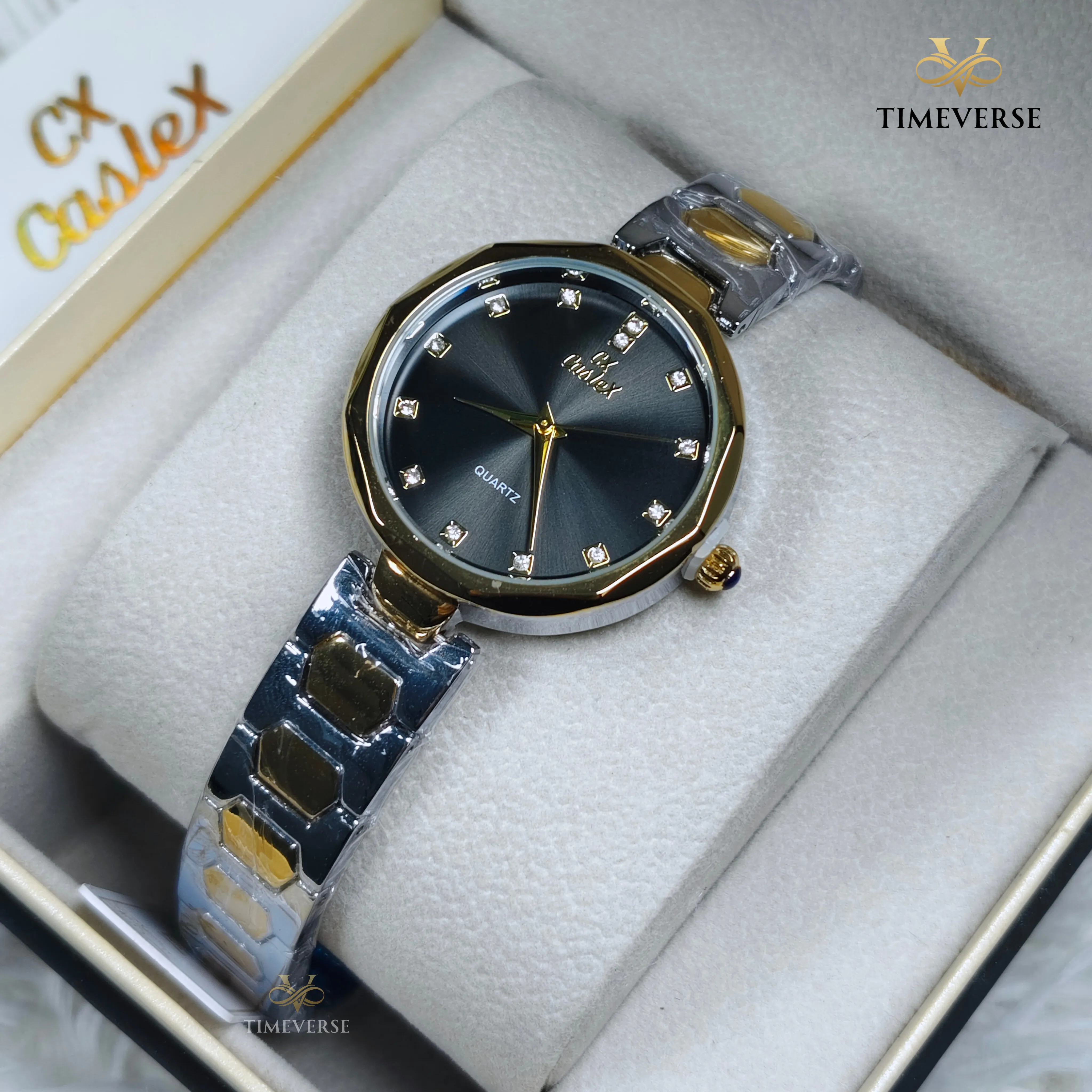 Caslex 255 Ladies Watch -  Silver Gold Black