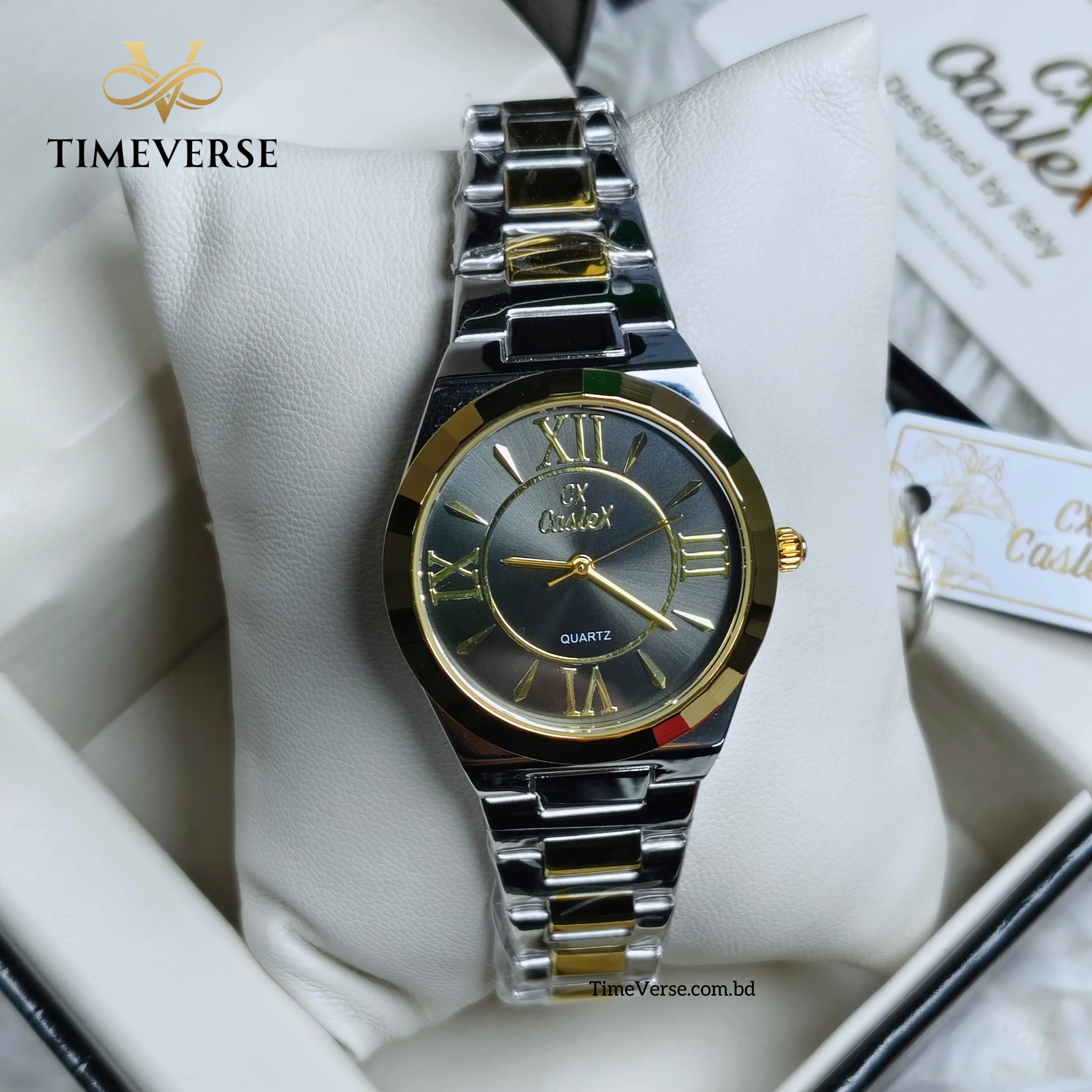 Caslex 026 Ladies Watch - Silver Gold Black 