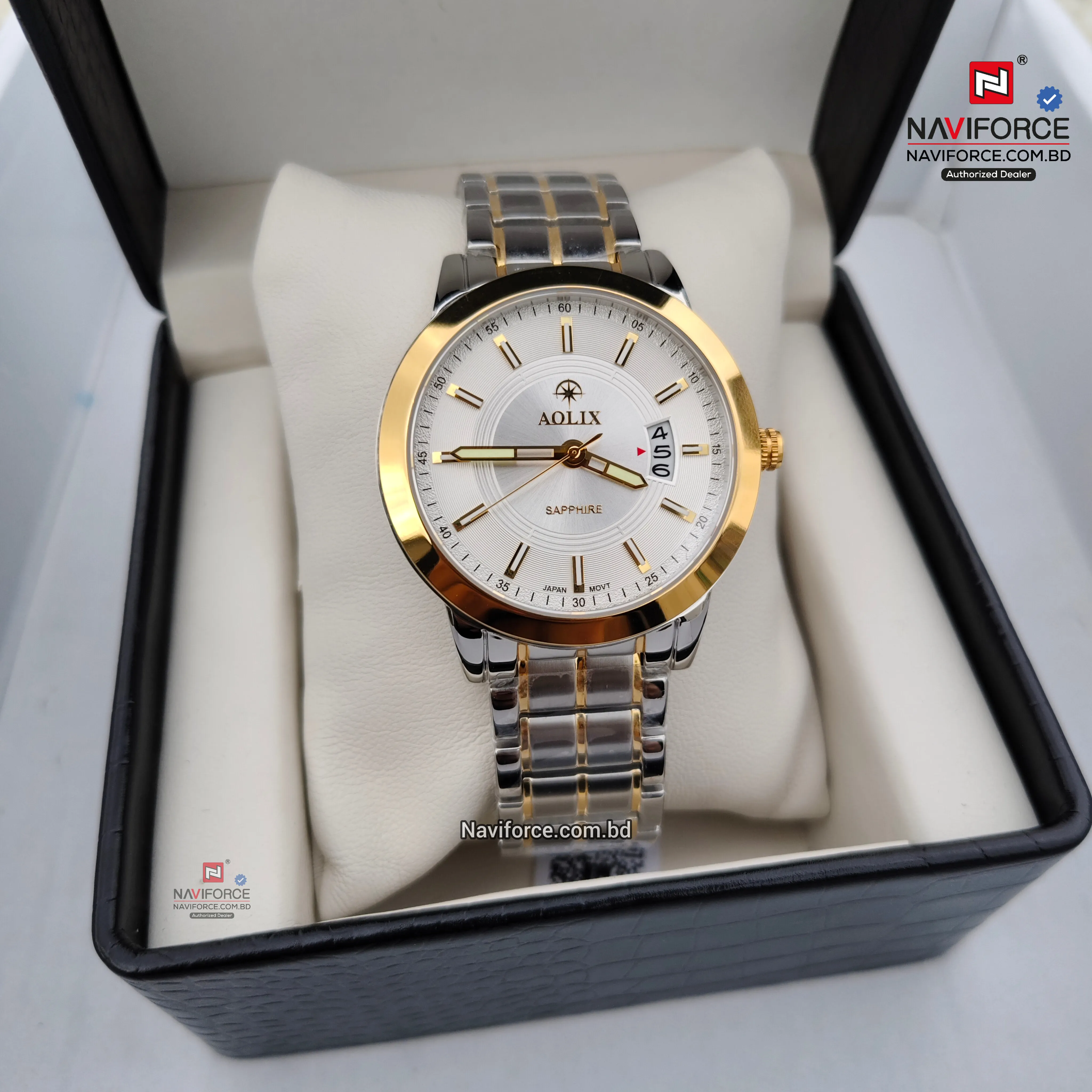 Aolix 9122Men's Watch - Silver Gold White