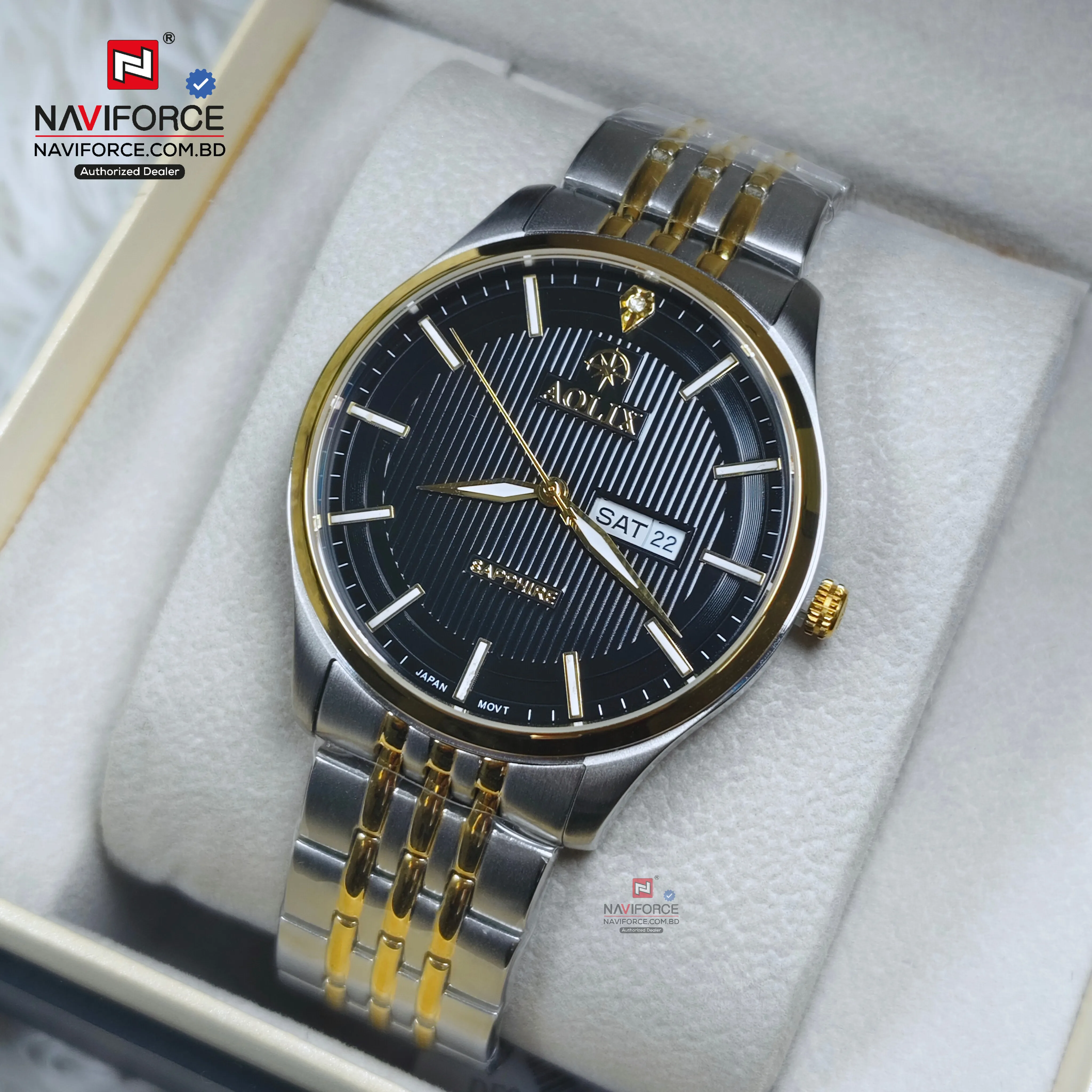 Aolix 9190 Men's Watch - Silver Gold Black