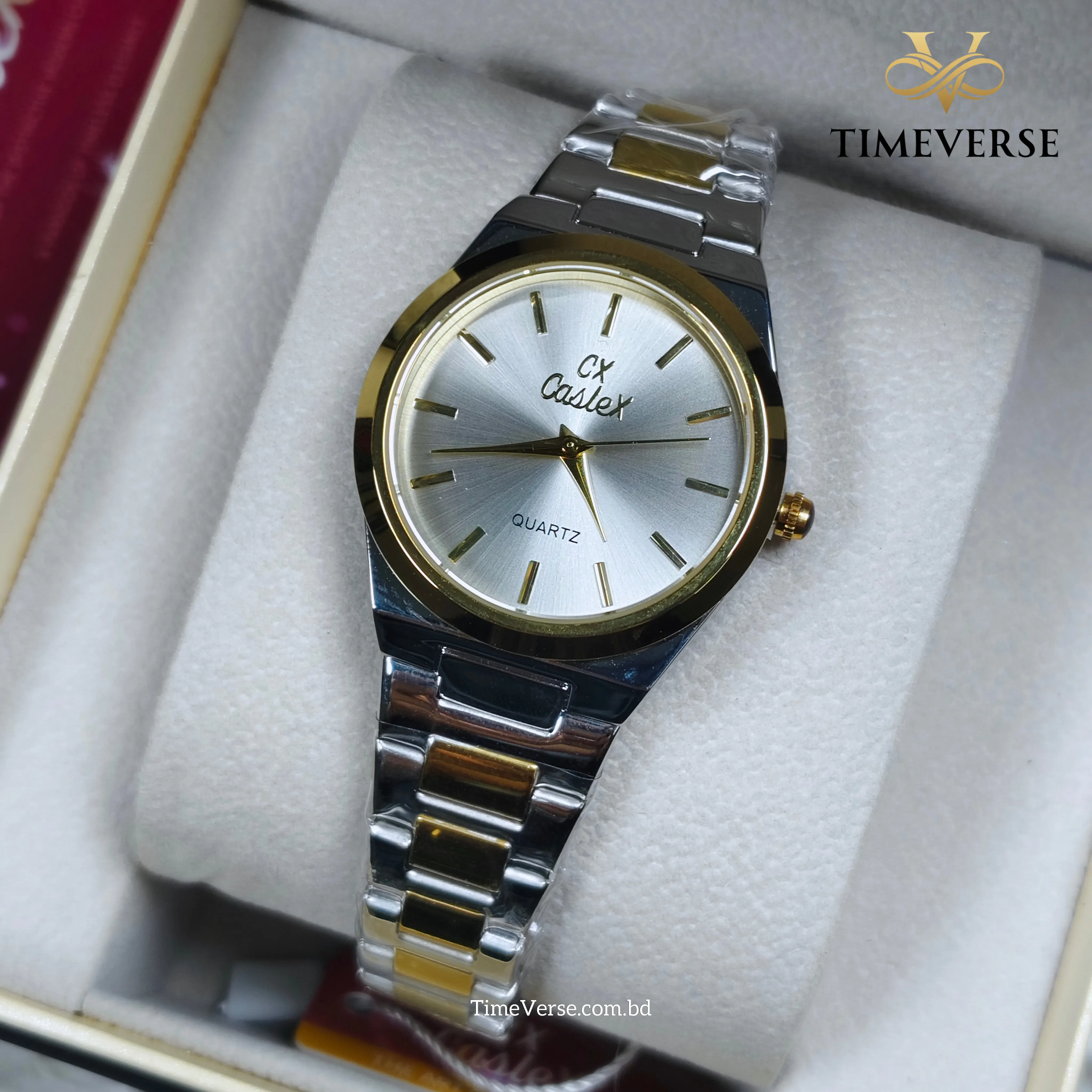 Caslex 017 Ladies Watch - Silver Gold White