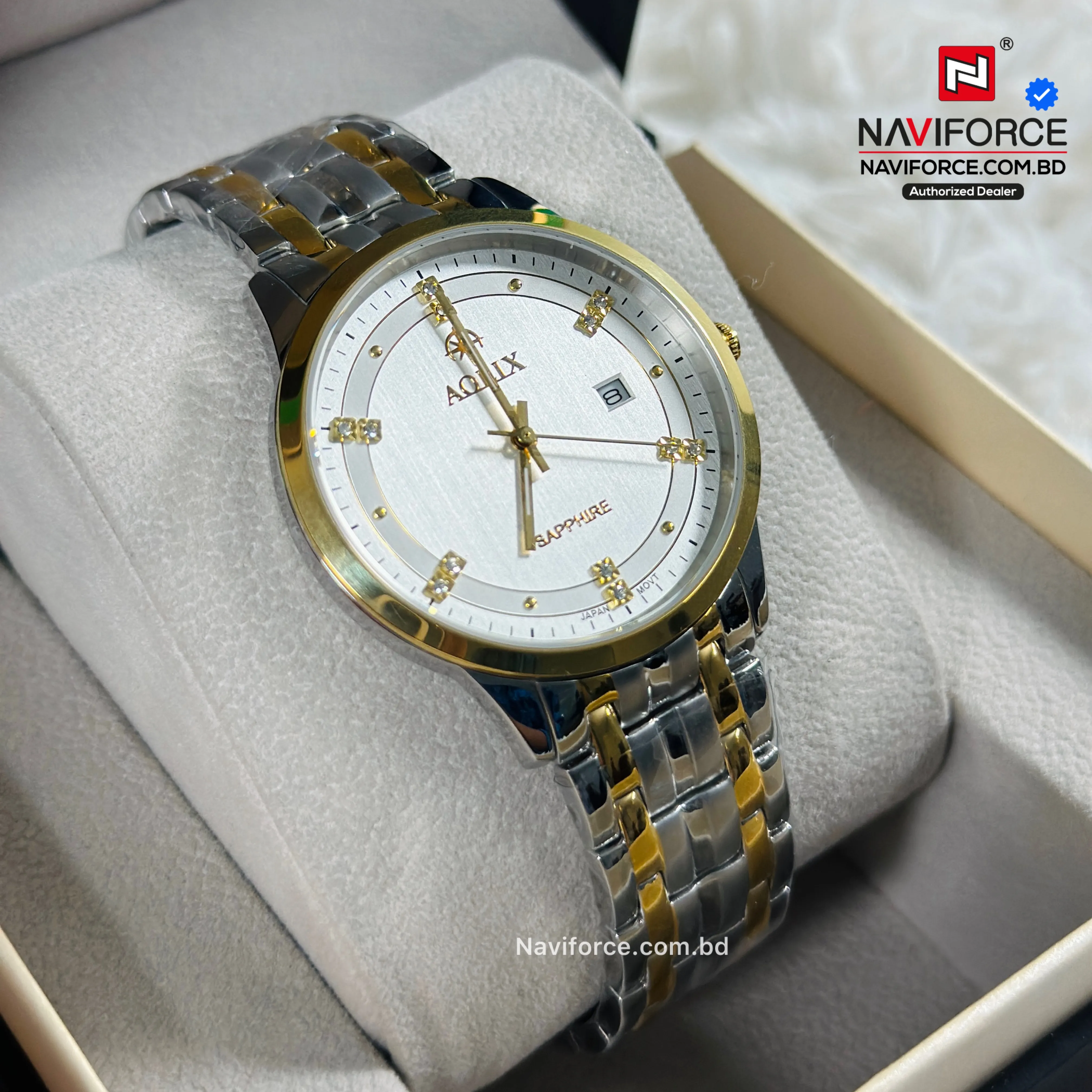 Aolix 9195 Men's Watch - Silver Gold 