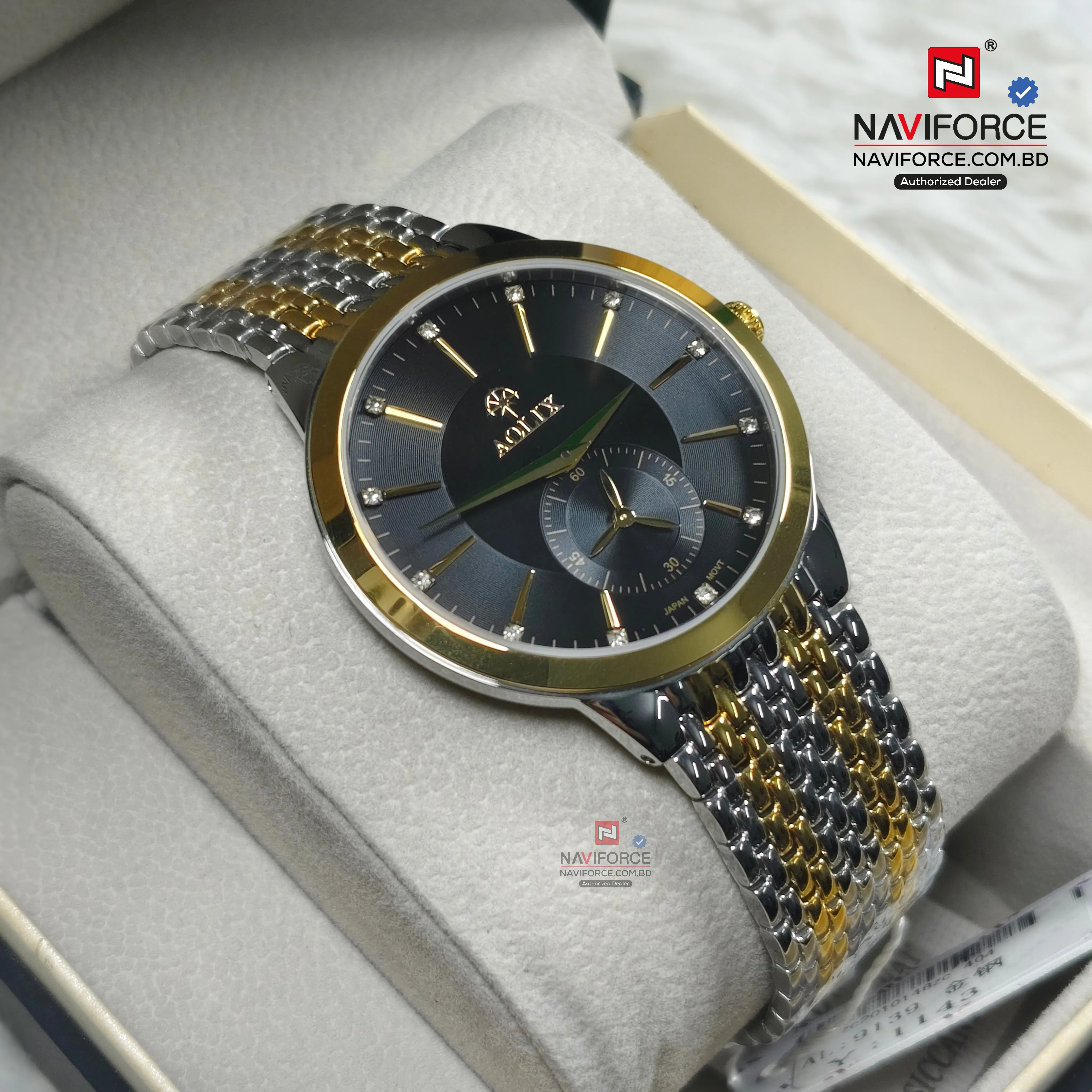 Aolix 9139 Men's Watch - Silver Gold Black 