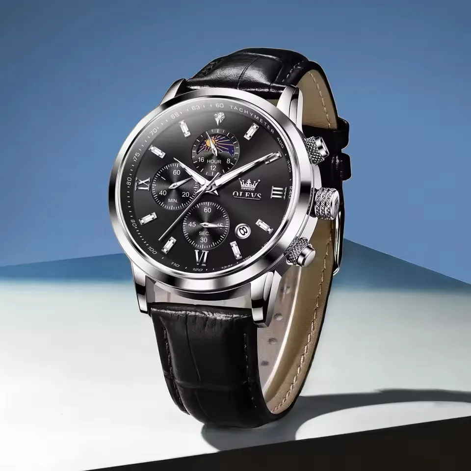 Olevs 9812 L –  Silver Black 