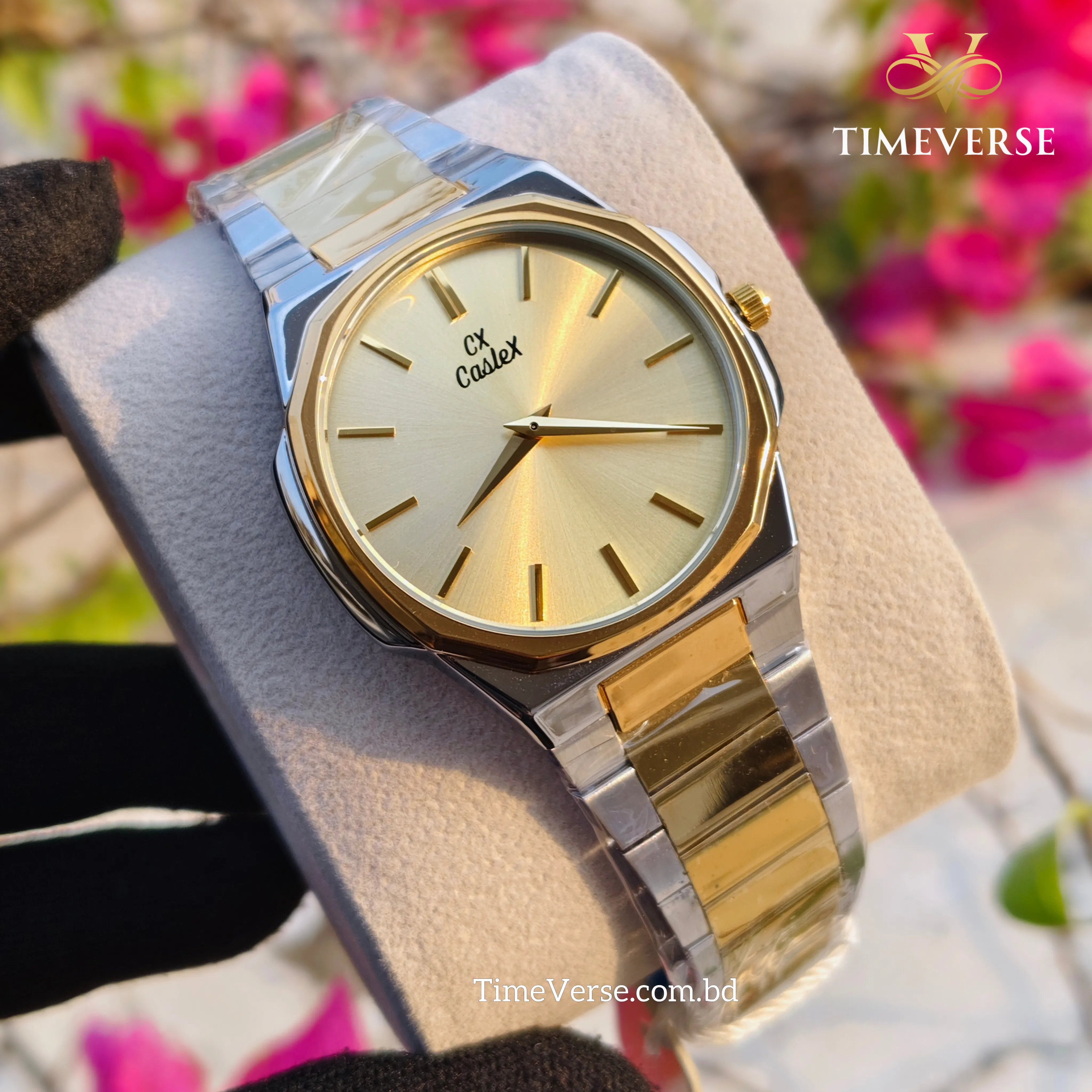 Caslex 7666 For Men - Silver Gold