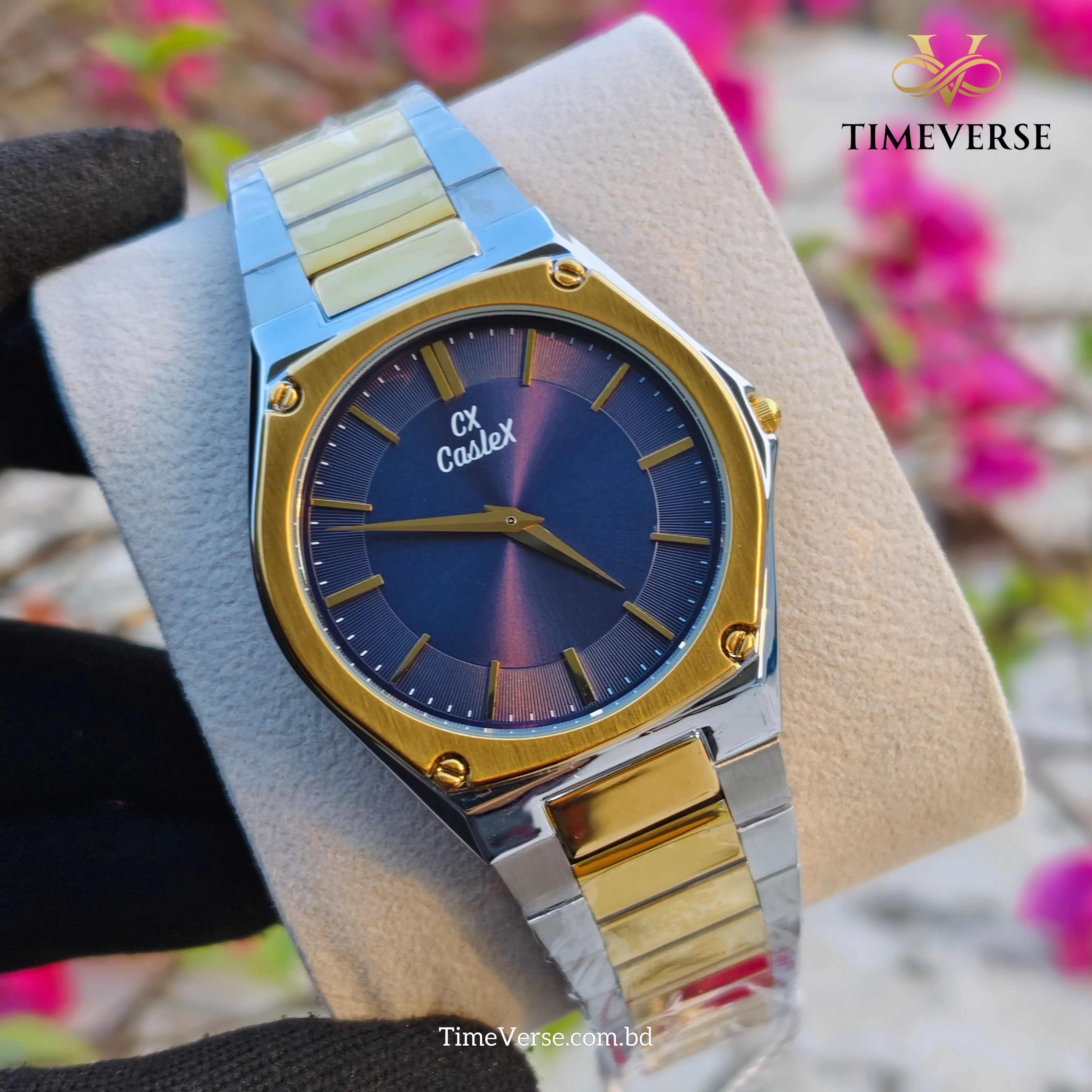 Caslex 091 For Men - Silver Gold Blue