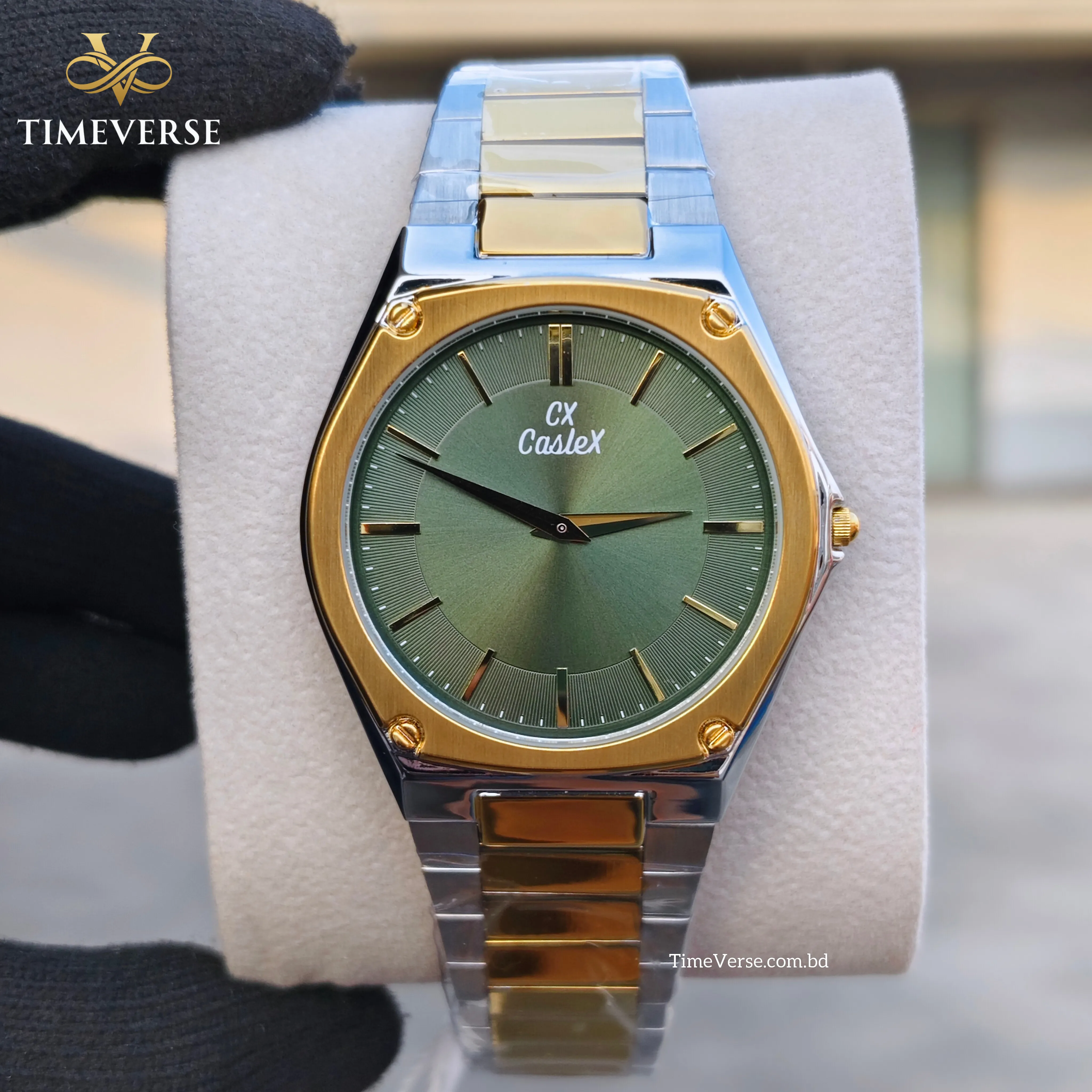 Caslex 091 For Men - Silver Gold Green
