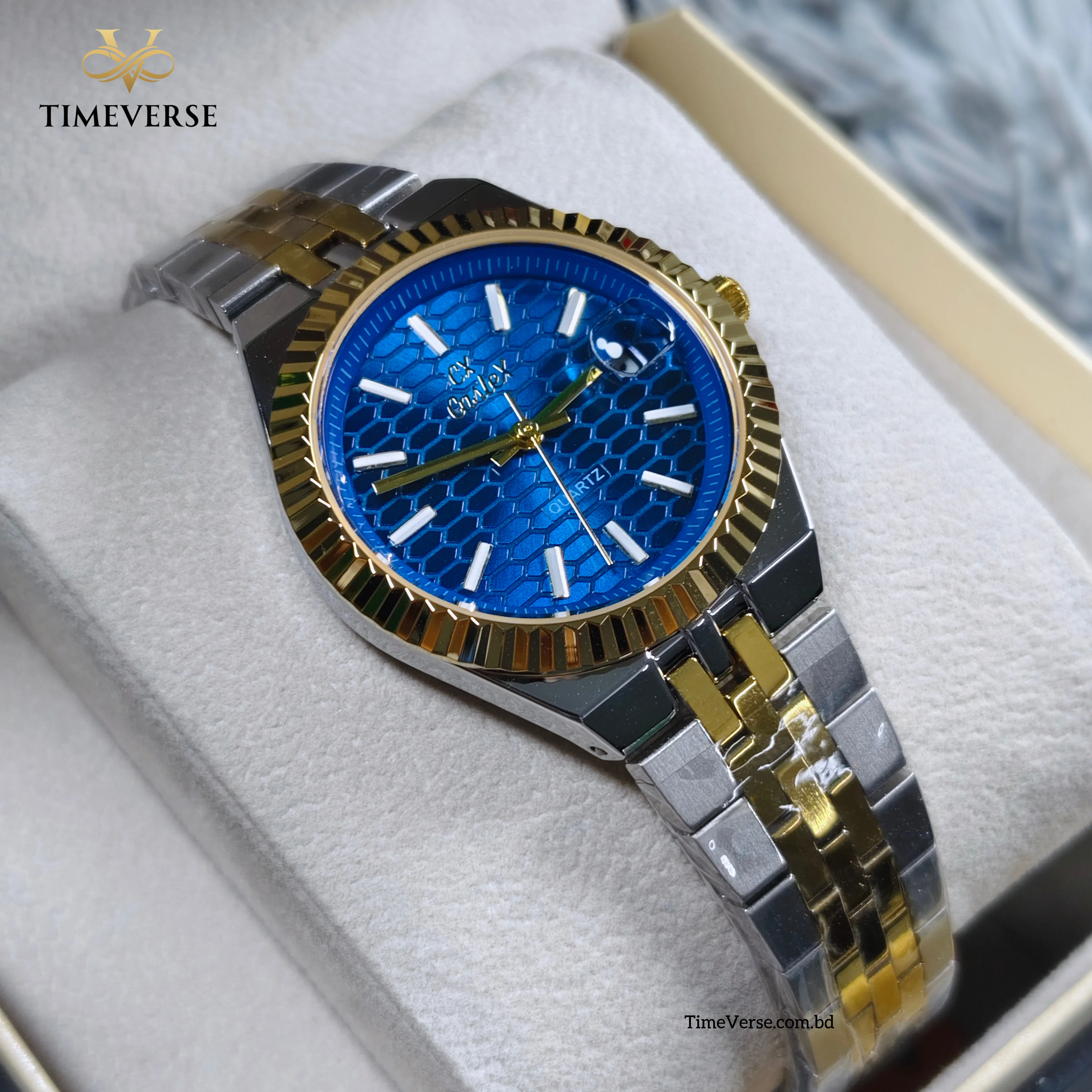 Caslex 062 Ladies Watch - Silver Gold Blue