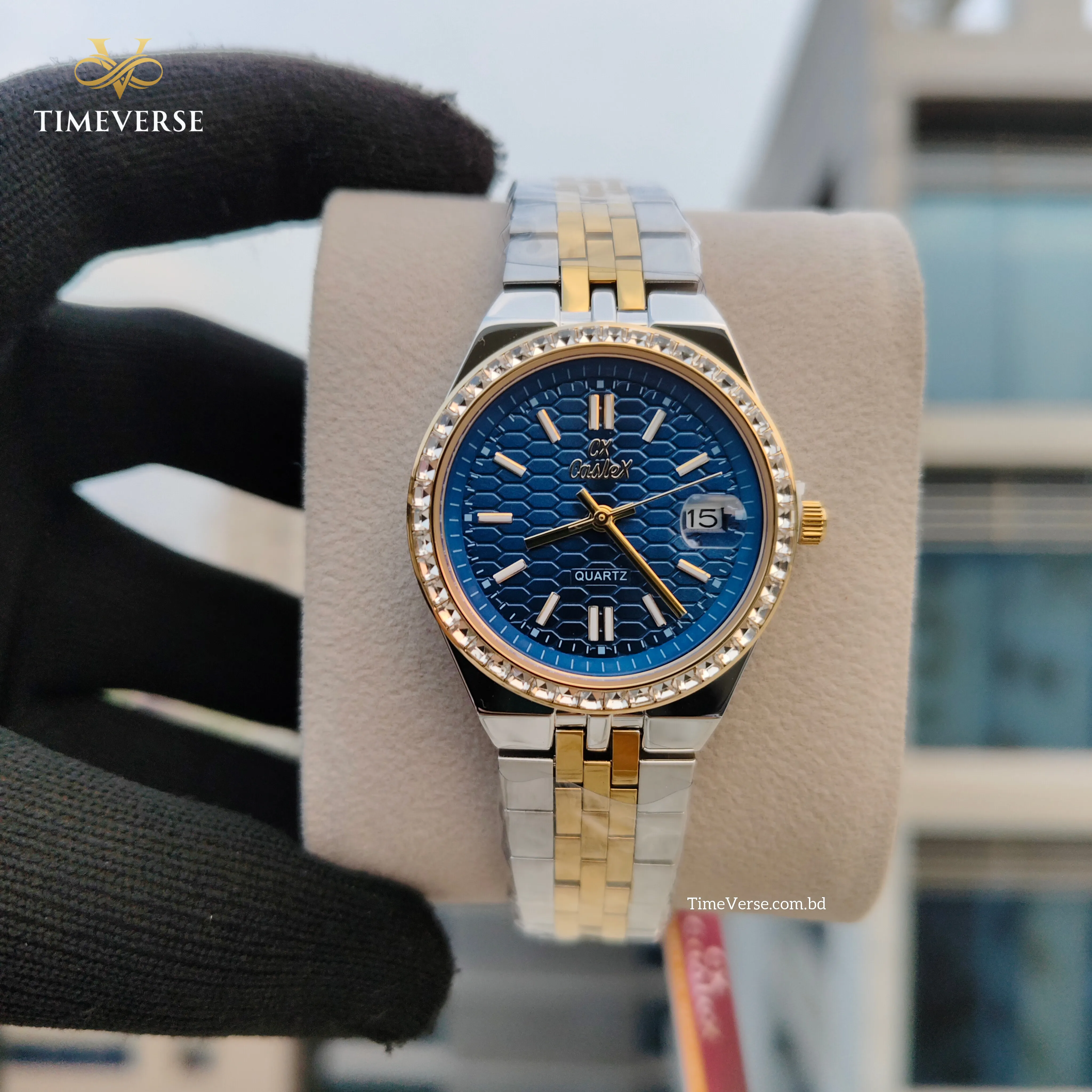 Caslex 061 Ladies Watch - Silver Gold Blue