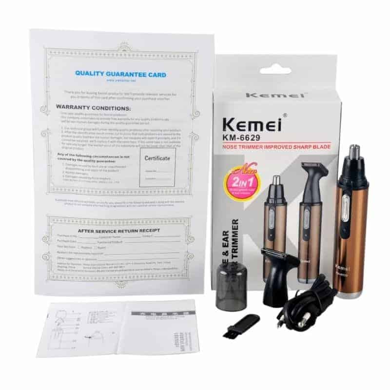 Kemei KM-6629 2 in 1 Nose Hair Trimmer For Man