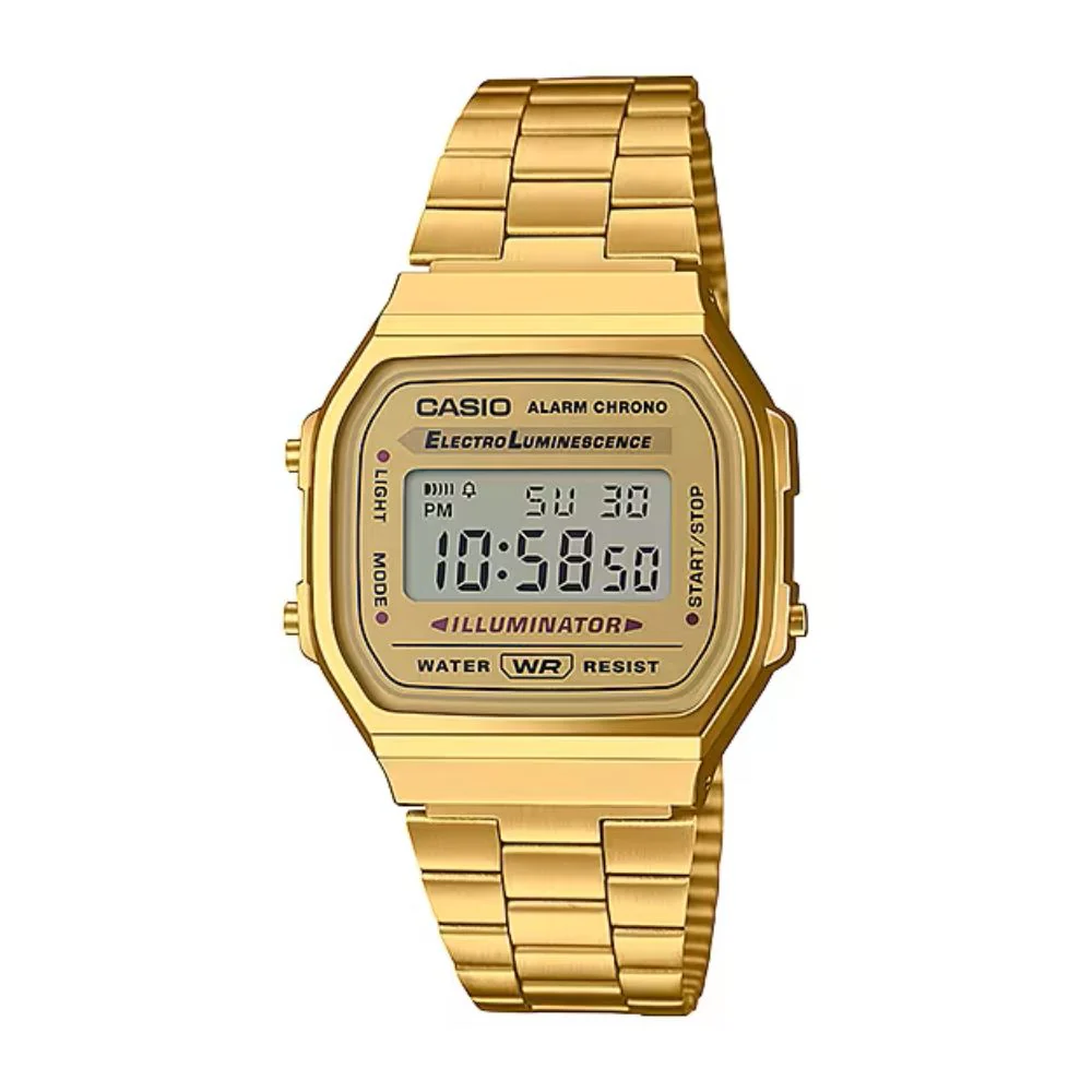 WW1893 Casio Vintage Illuminator Digital Chain Watch A168WG-9WDF