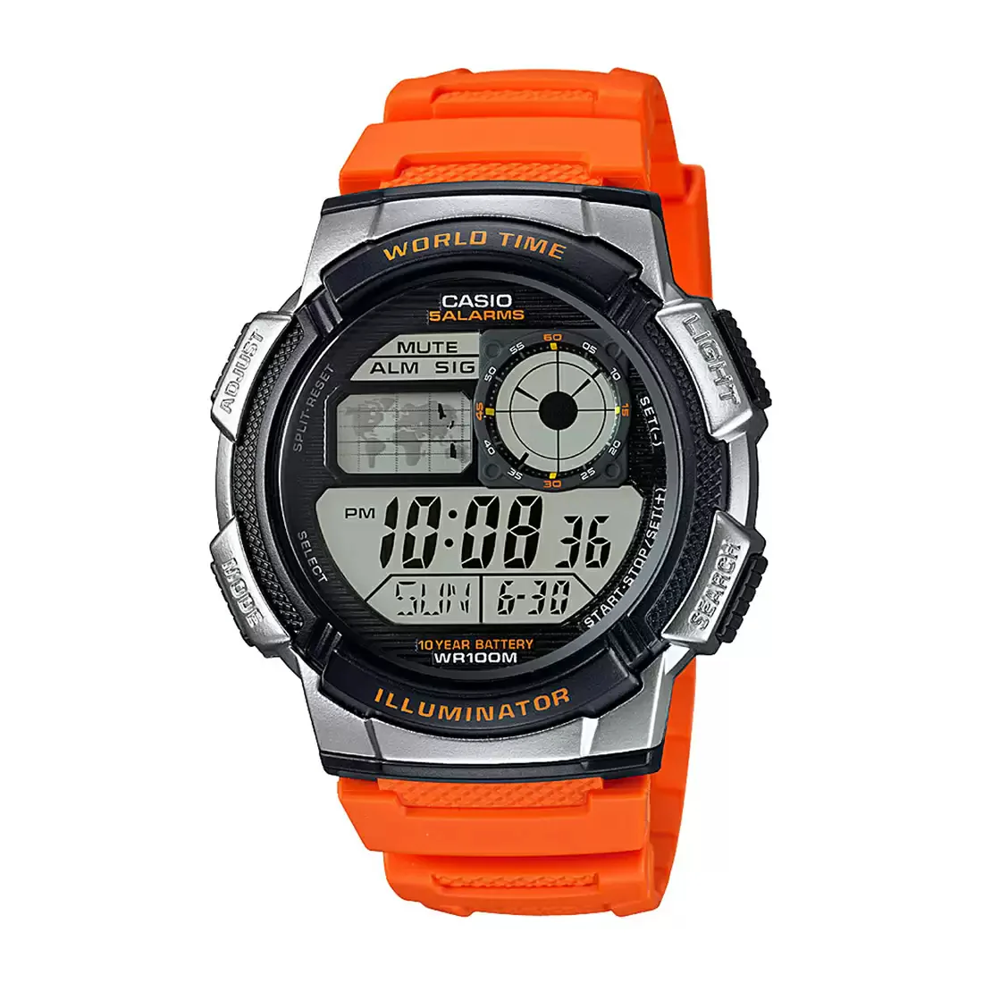 WW0588 Casio Youth World Time Digital Resin Belt Watch AE-1000W-4BVDF