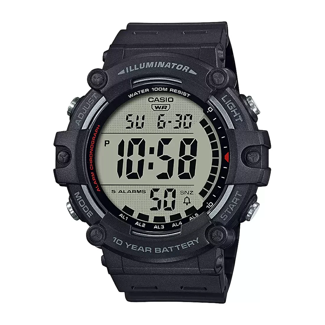 WW2213 Casio Youth Dual Time Digital Resin Belt Watch AE-1500WH-1AVDF