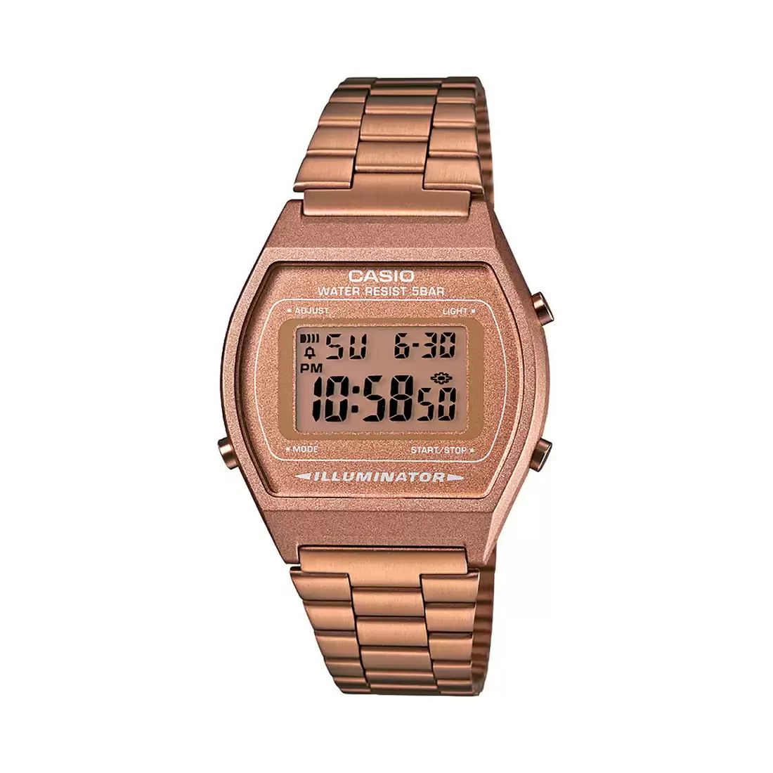 WW1436 Casio Vintage Digital Rose Gold Chain Watch B640WC-5ADF