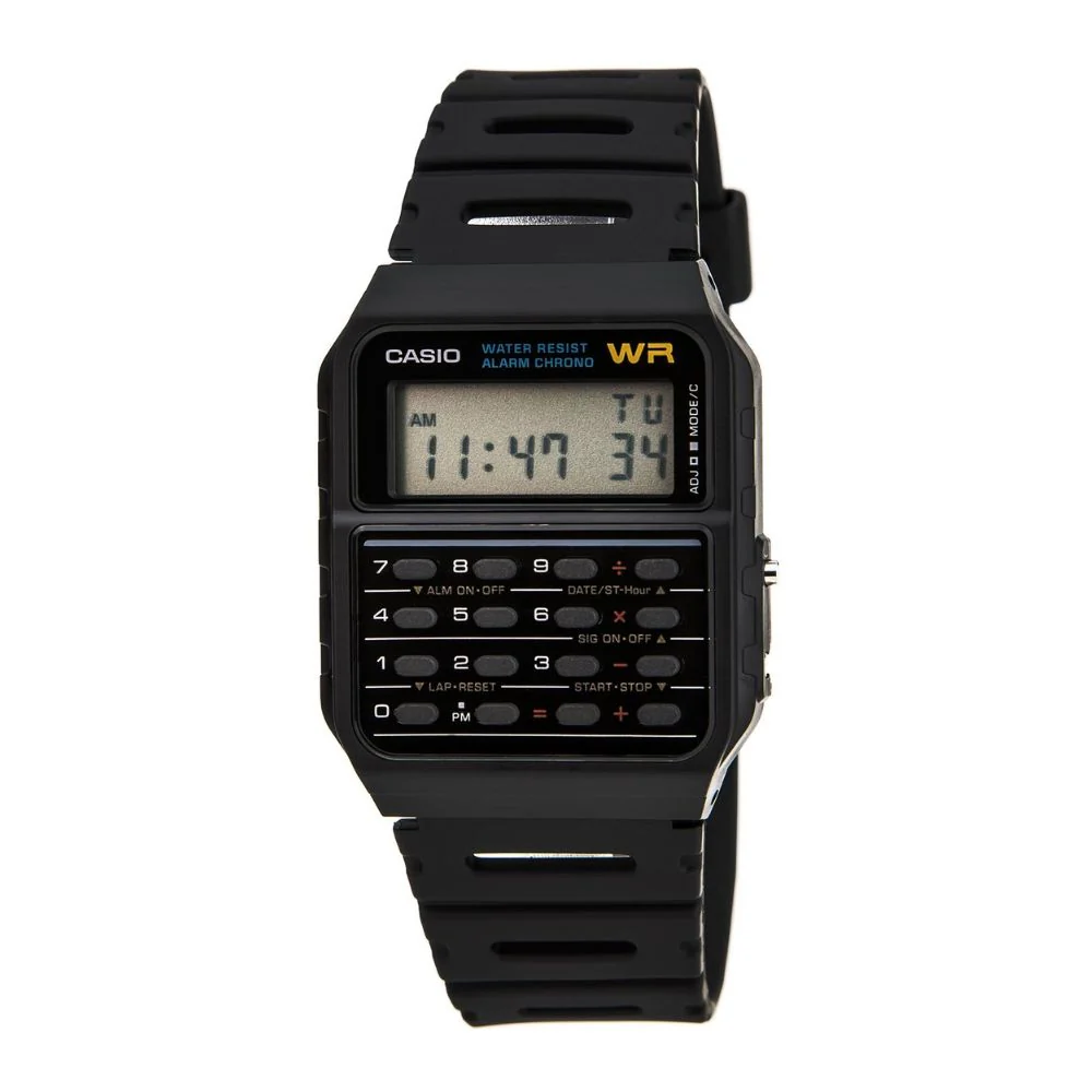 WW1357 Casio Vintage Calculator Resin Belt Watch CA-53W-1Z