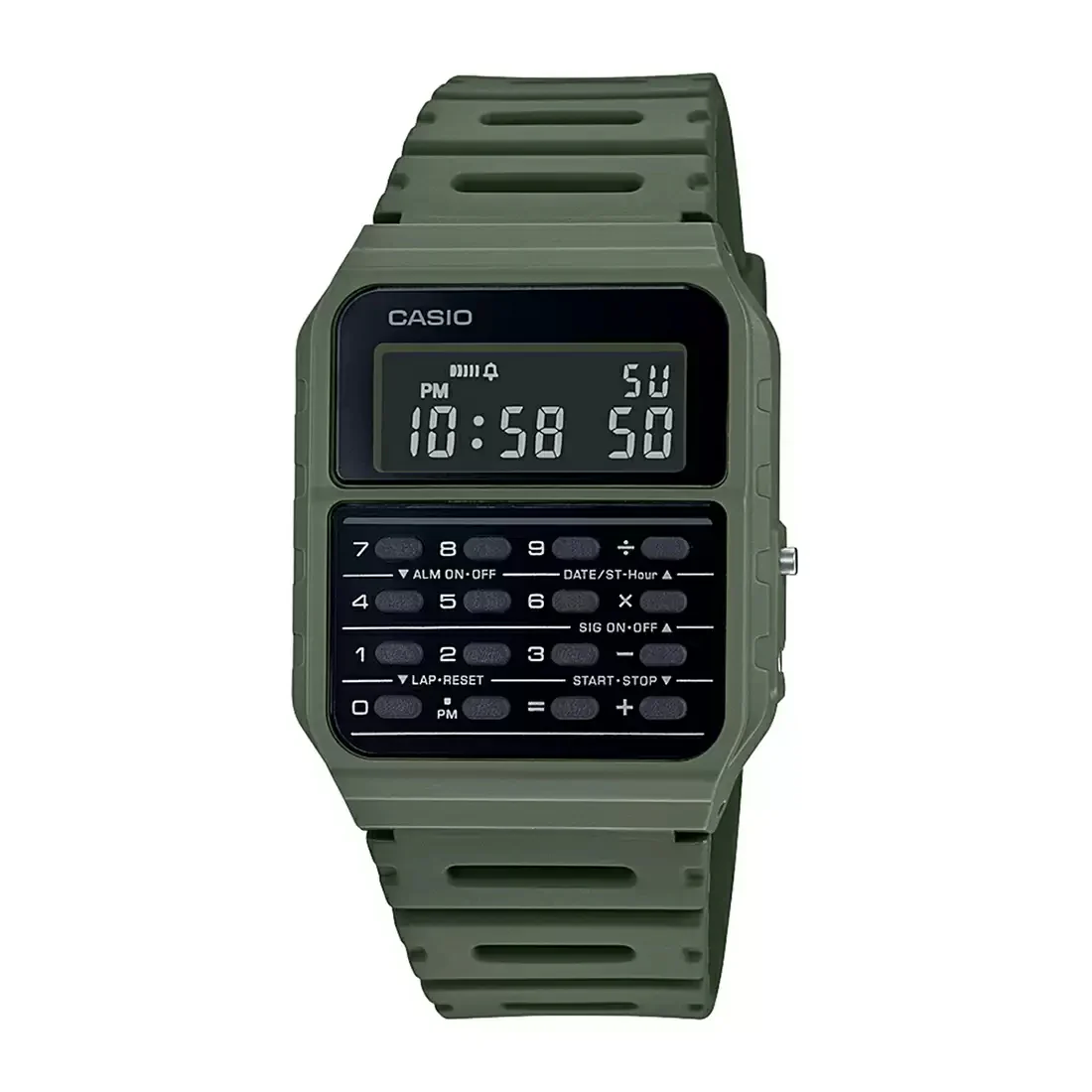WW1360 Casio Vintage Calculator Resin Belt Watch CA-53WF-3BDF