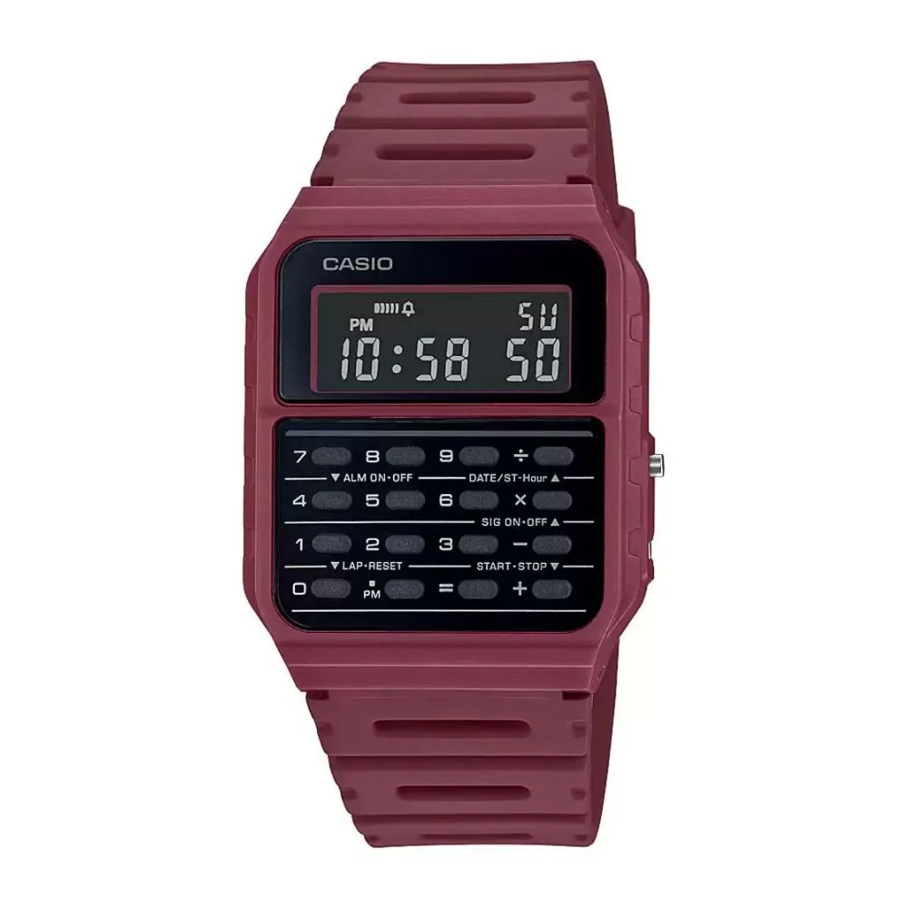 WW1361 Casio Vintage Calculator Resin Belt Watch CA-53WF-4BDF