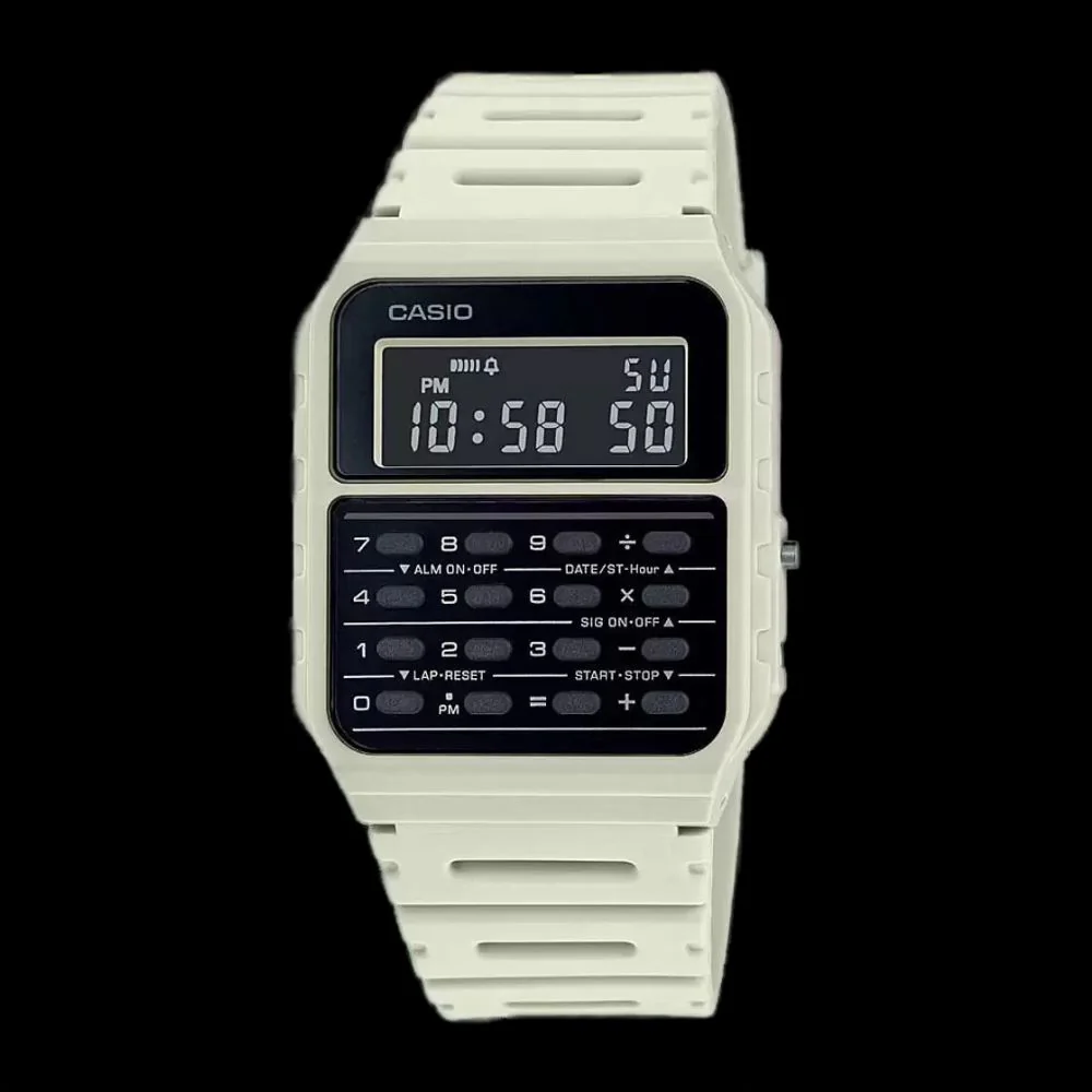 WW1362 Casio Vintage Calculator Resin Belt Watch CA-53WF-8BDF