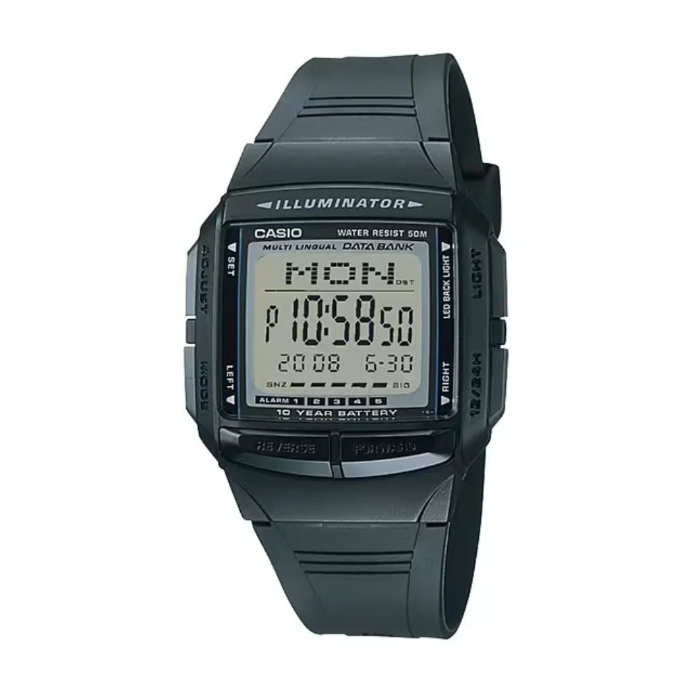 WW0400 Casio Vintage Illuminator Data Bank Resin Belt Watch DB-36-1AVDF