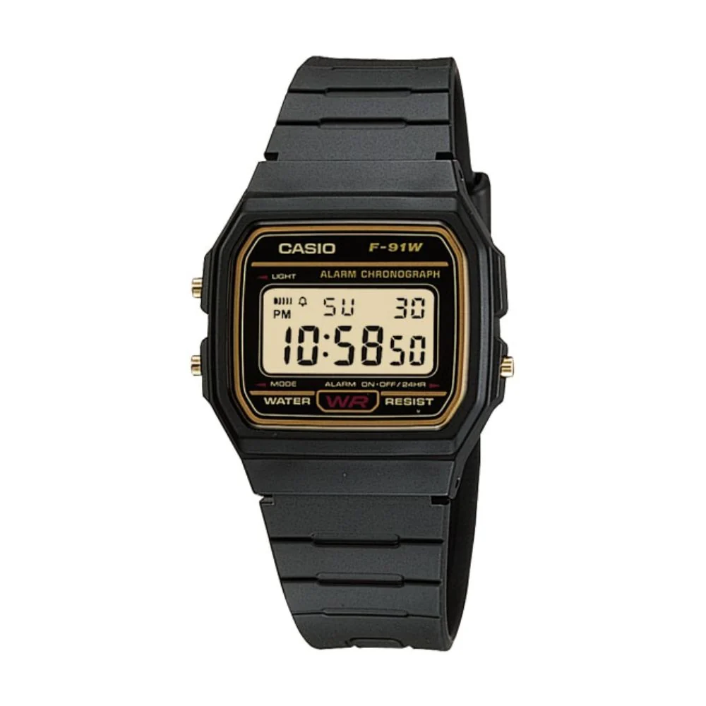 WW1405 Casio Vintage Digital Resin Belt Watch F-91WG-9QDF
